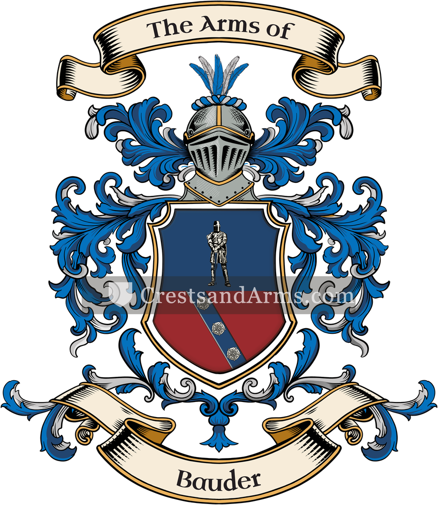 The Bauder coat of arms, drawn from the recorded blazon