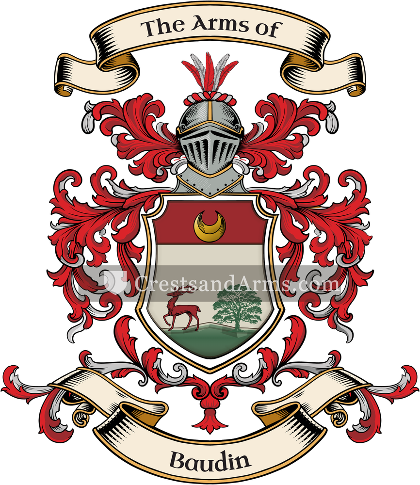 The Baudin coat of arms, drawn from the recorded blazon