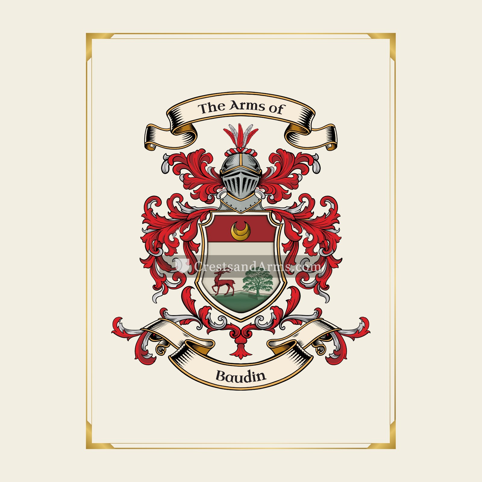 With gold border