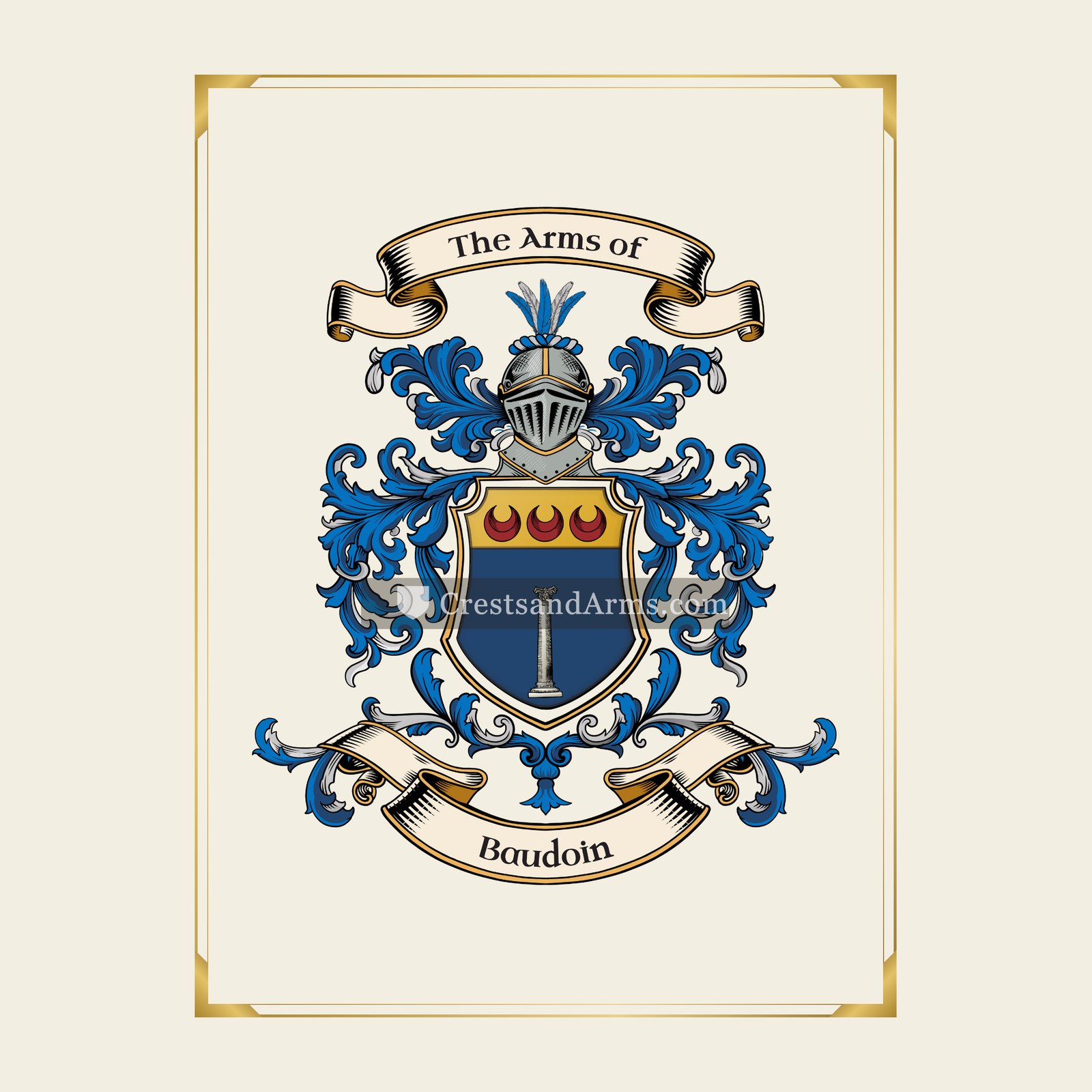 With gold border