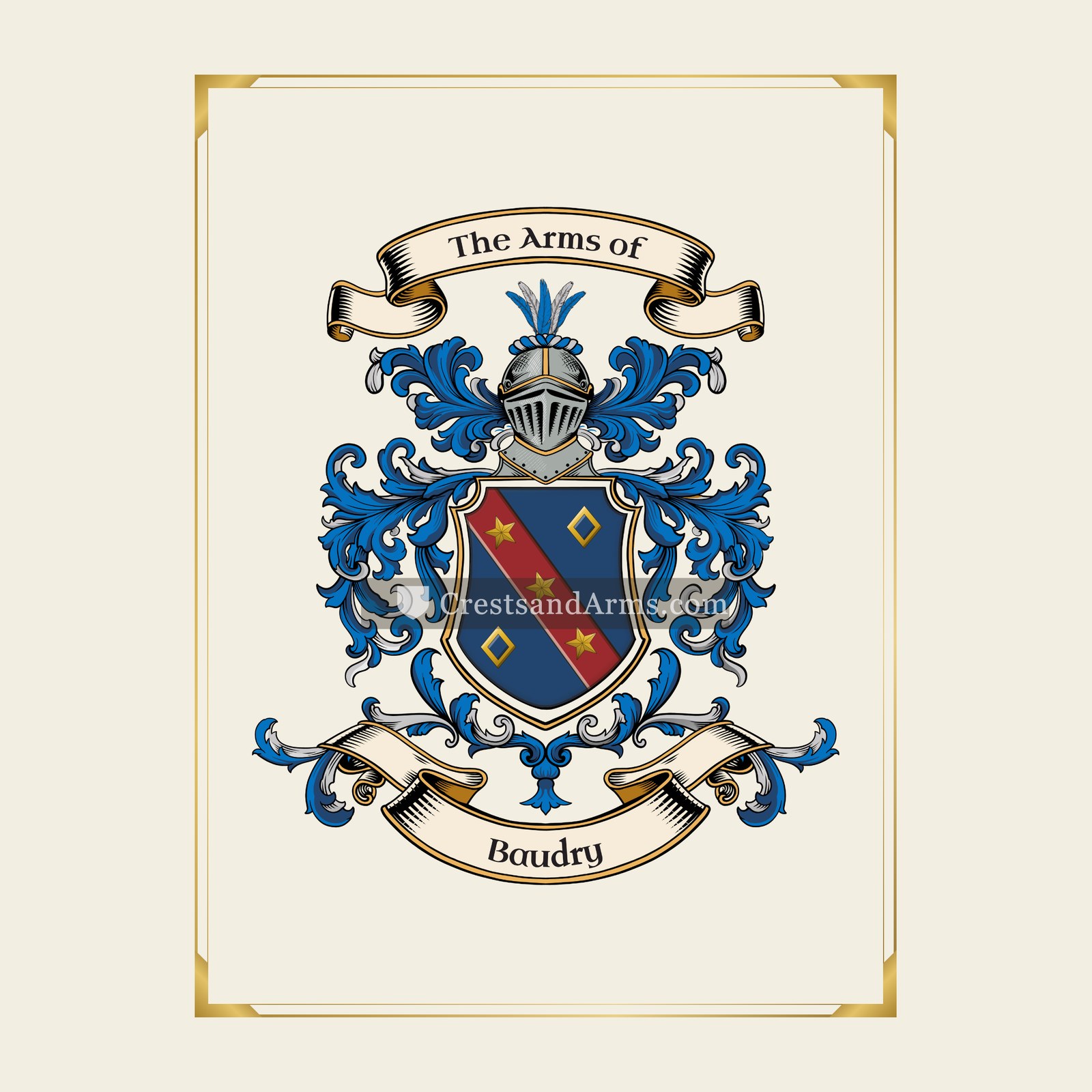 With gold border