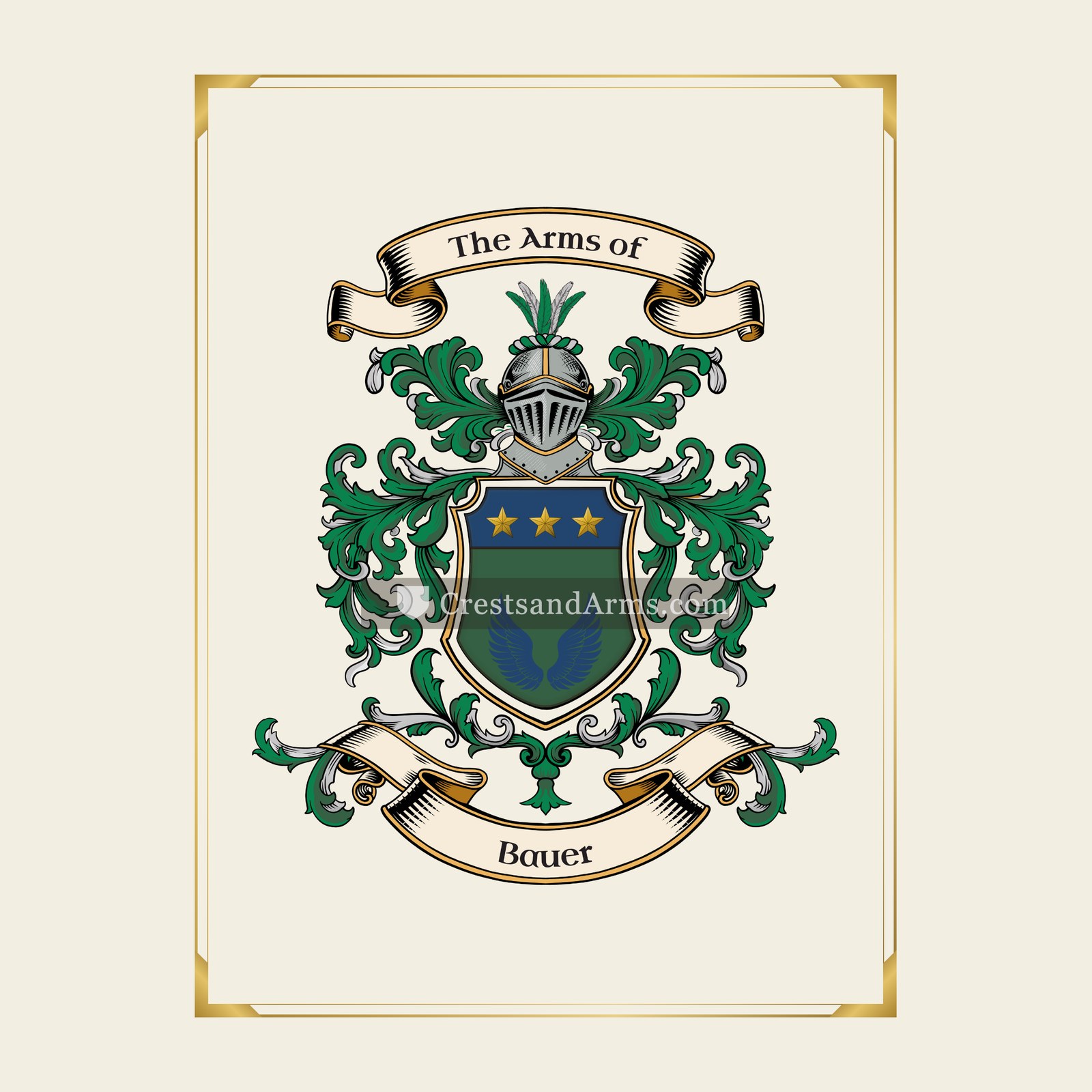 With gold border