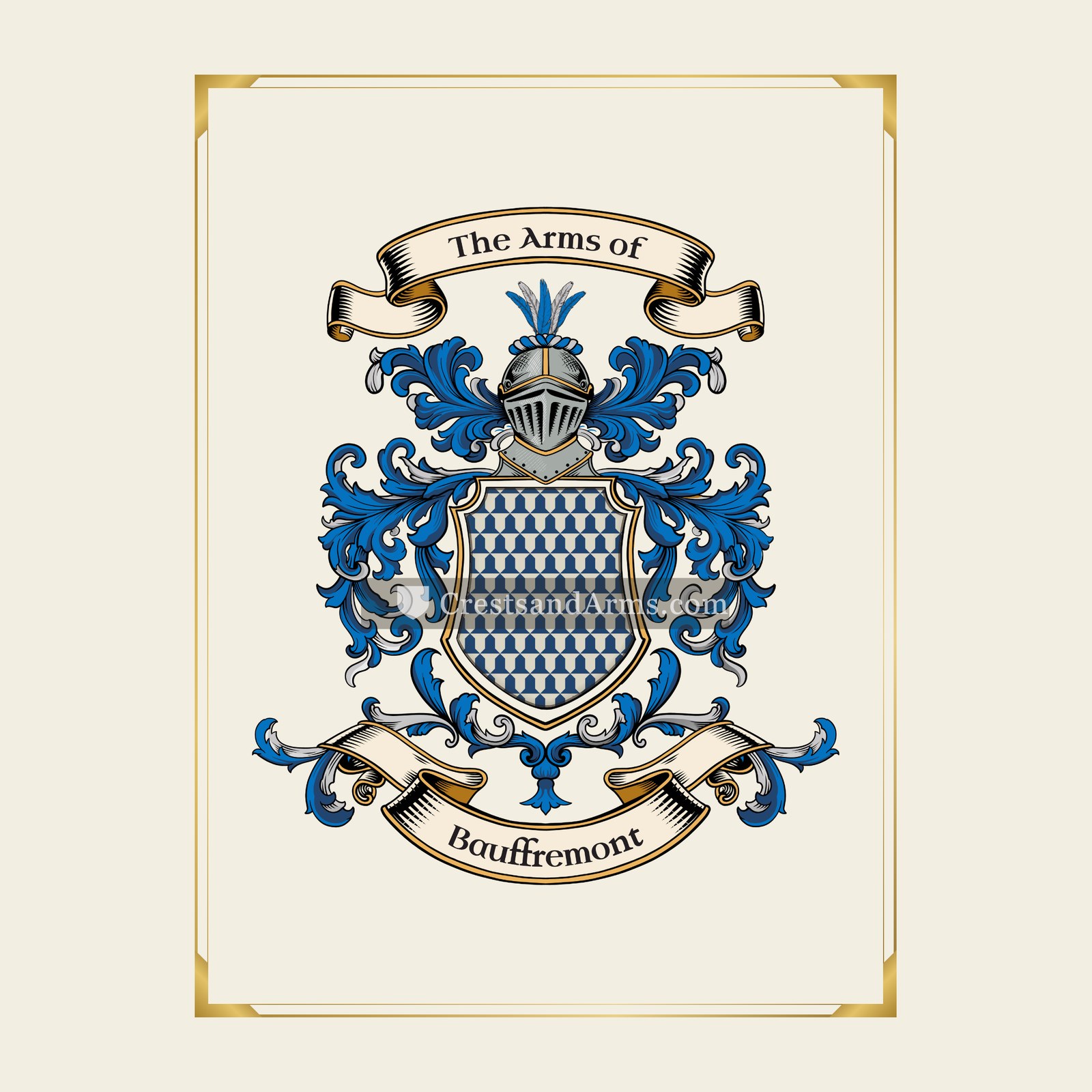 With gold border