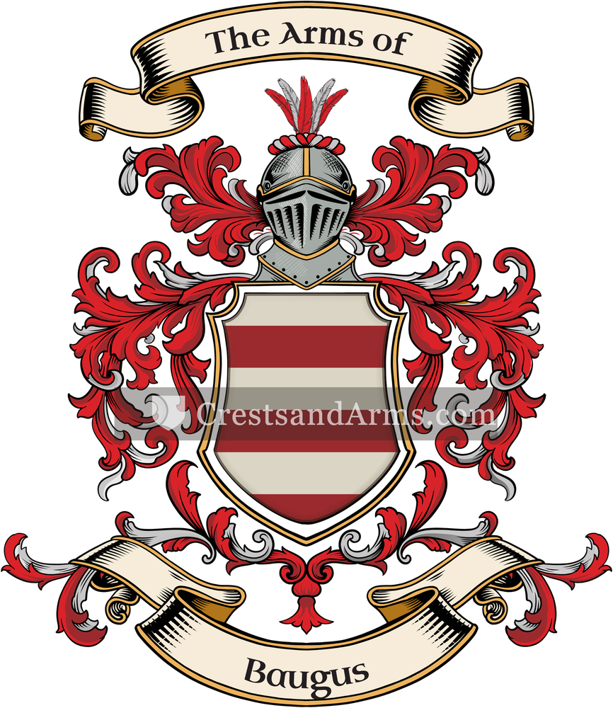 The Baugus coat of arms, drawn from the recorded blazon