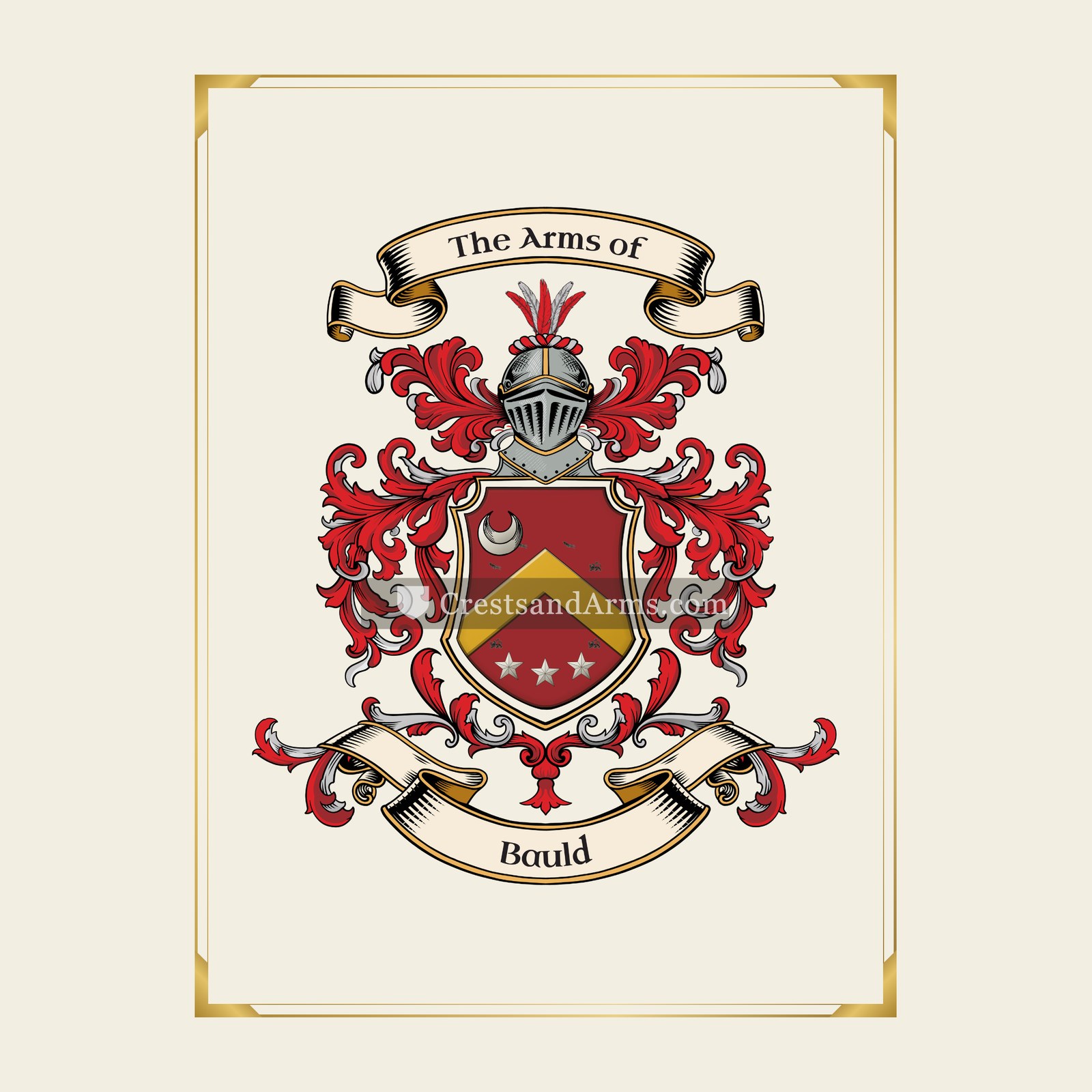 With gold border