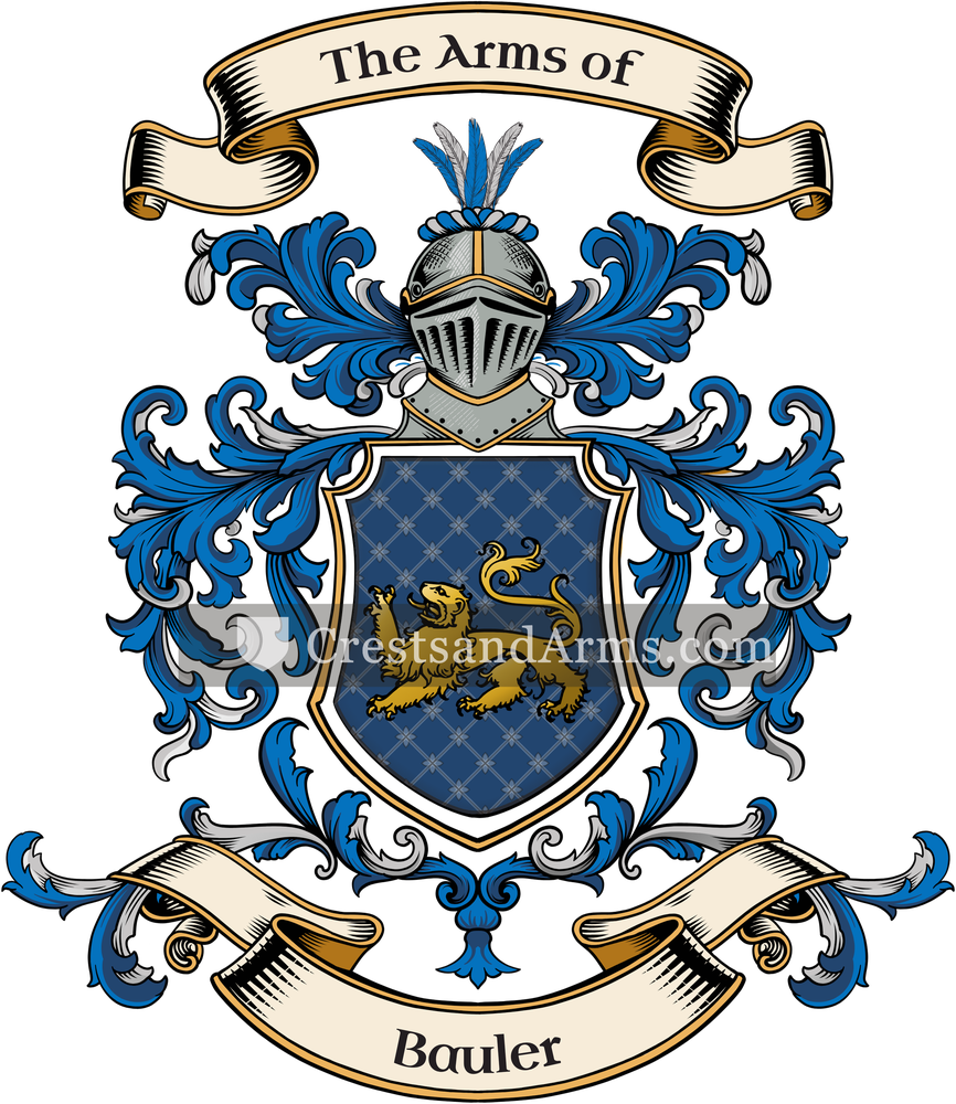 The Bauler coat of arms, drawn from the recorded blazon