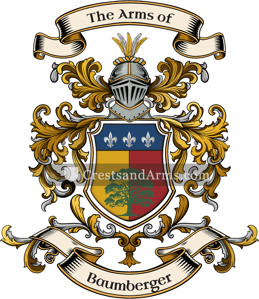 The Baumberger coat of arms, drawn from the recorded blazon