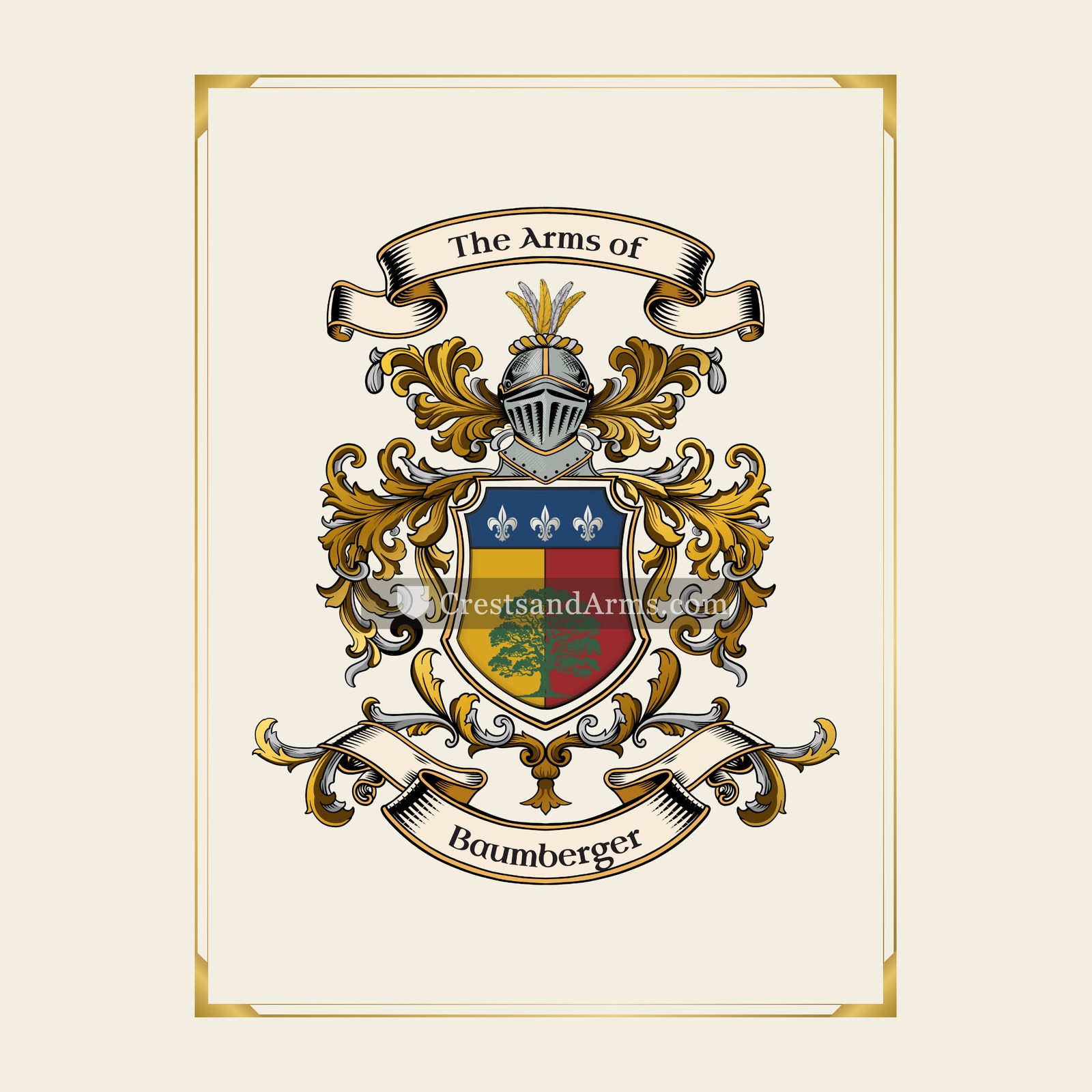 With gold border