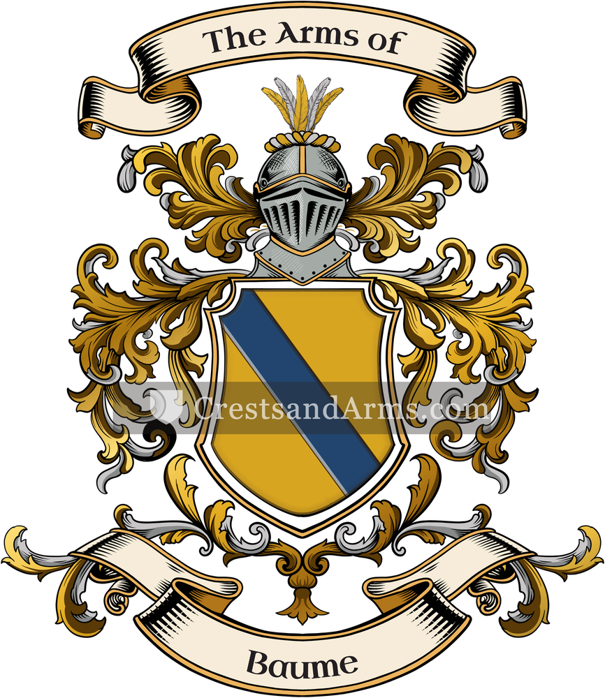 The Baume coat of arms, drawn from the recorded blazon