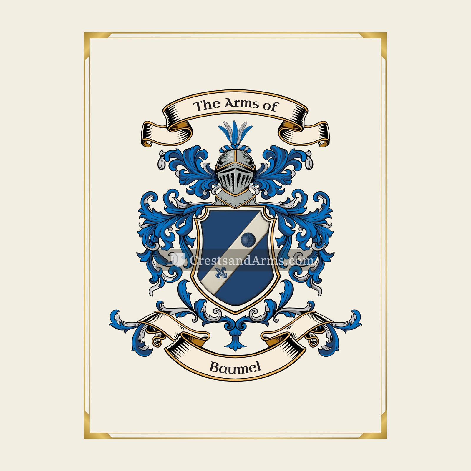 With gold border
