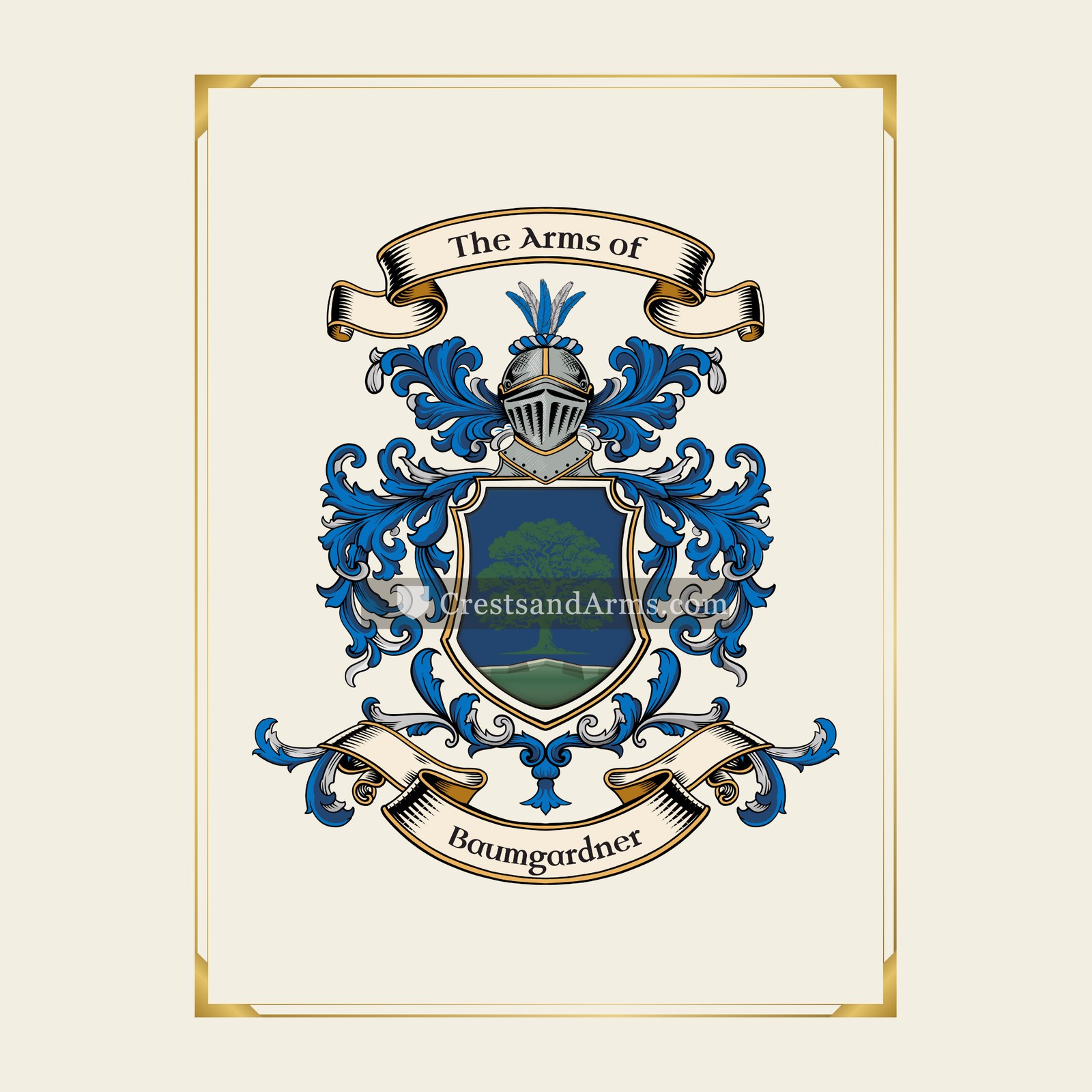 With gold border