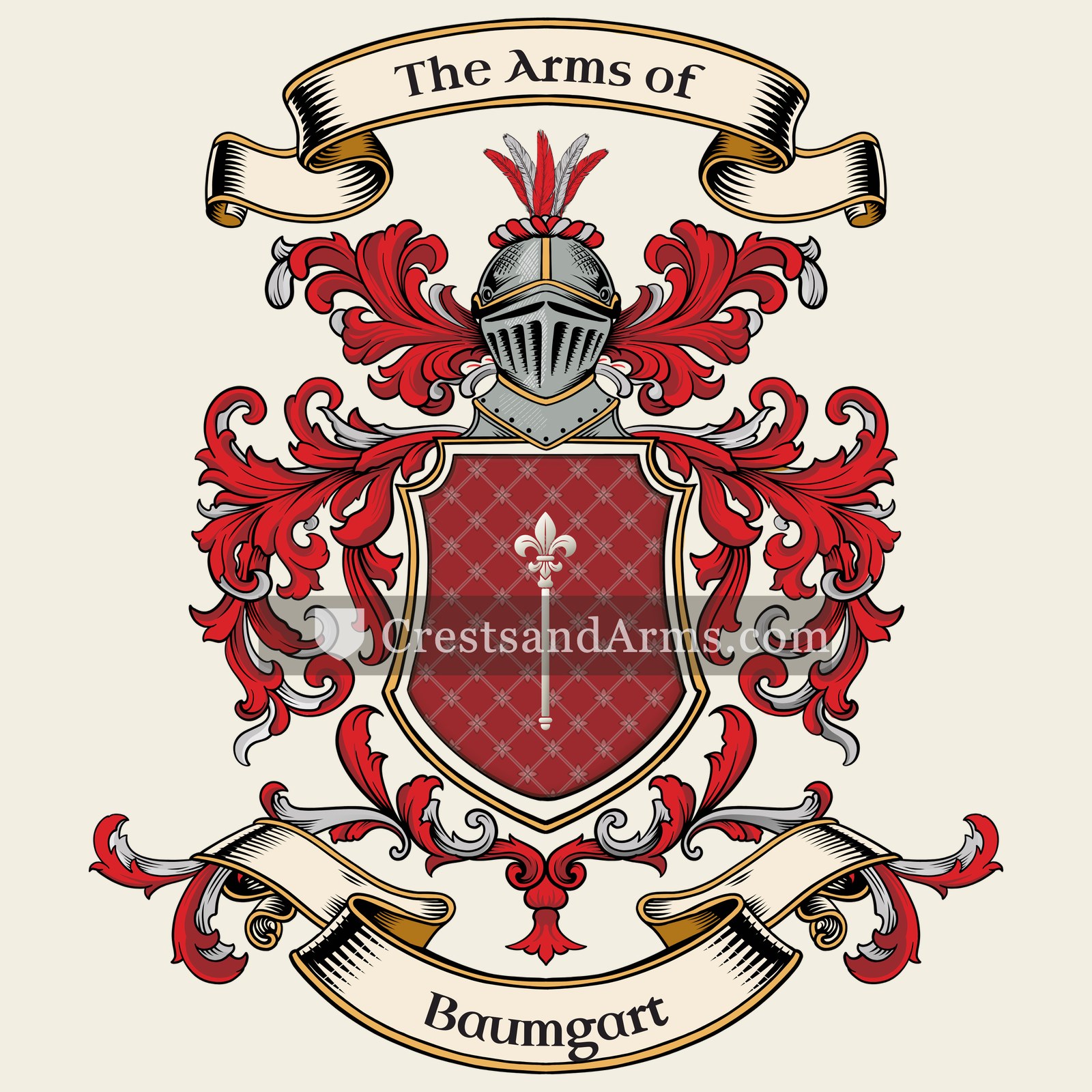 The Baumgart coat of arms, drawn from the recorded blazon