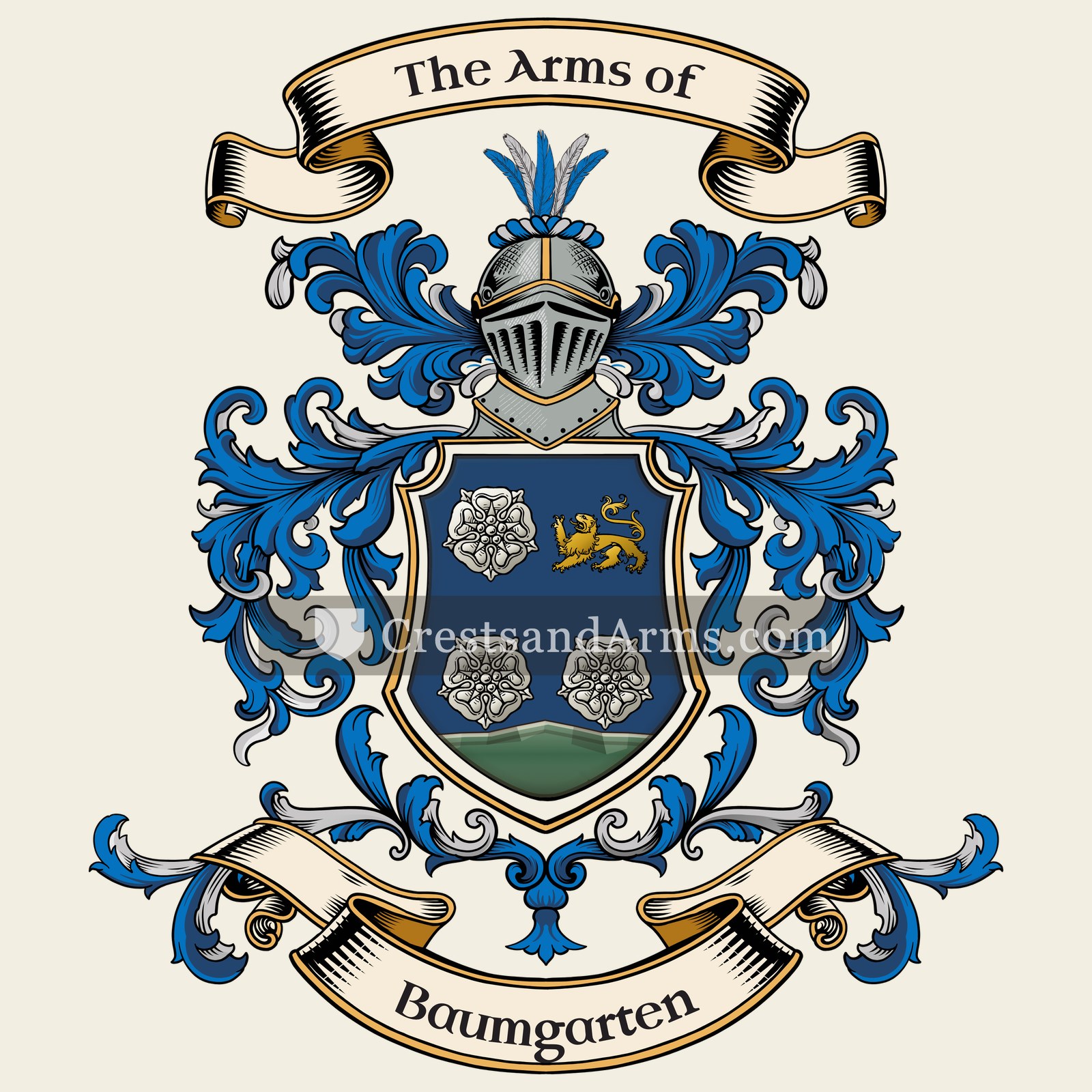 The Baumgarten coat of arms, drawn from the recorded blazon