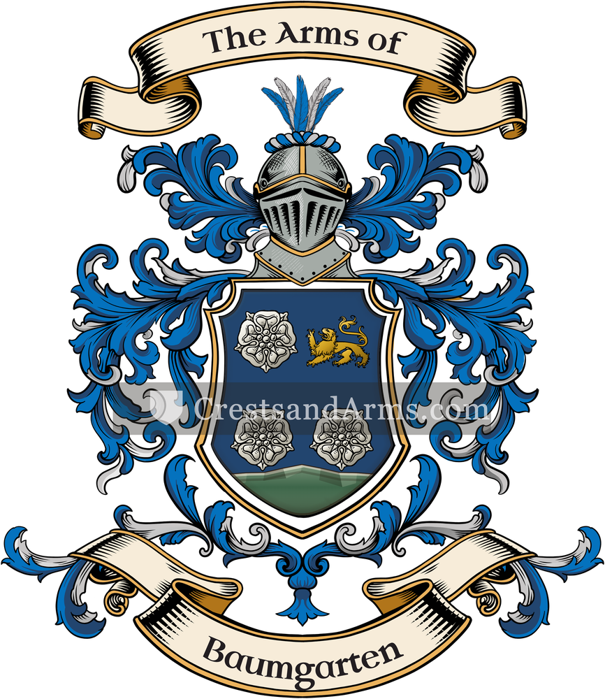 The Baumgarten coat of arms, drawn from the recorded blazon