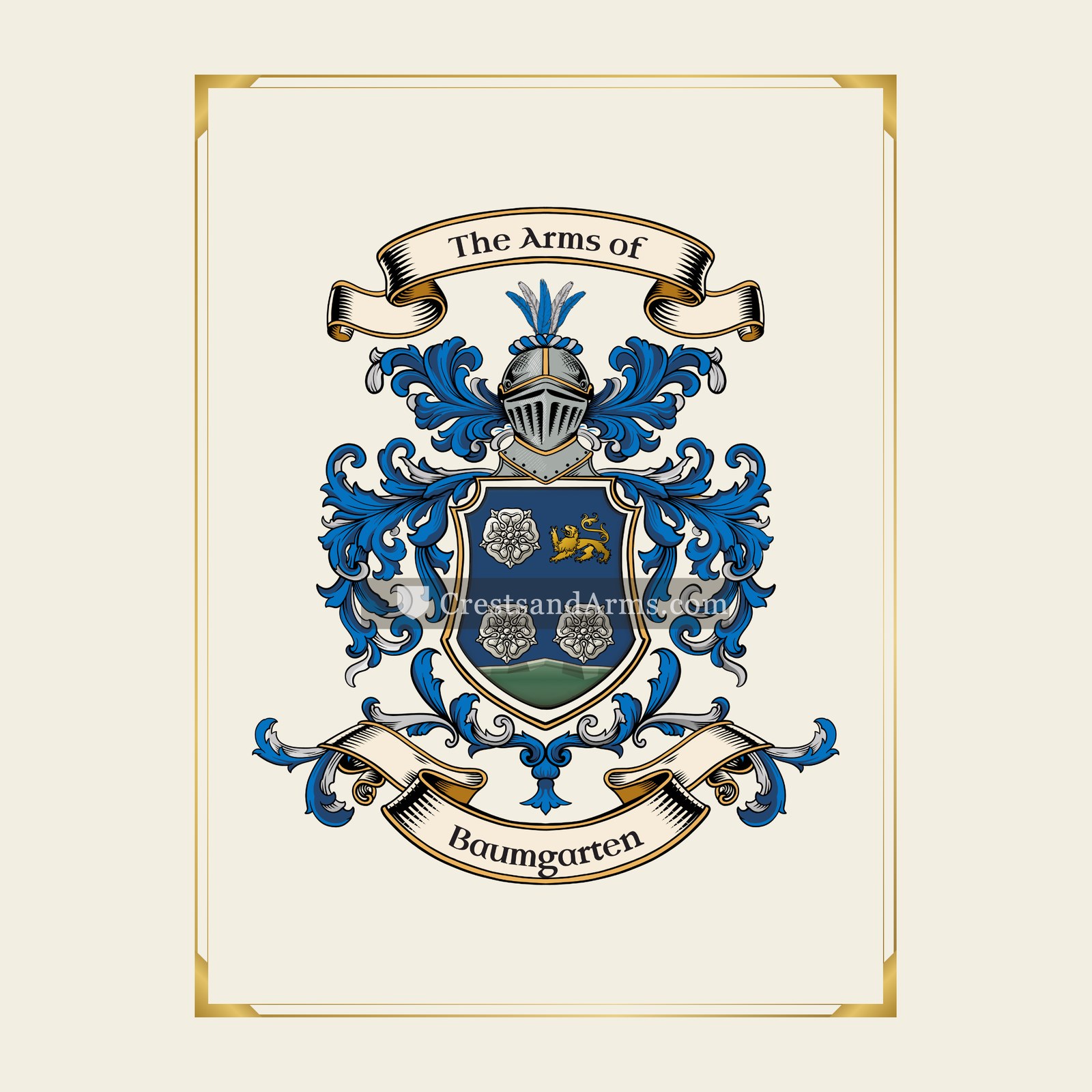 With gold border