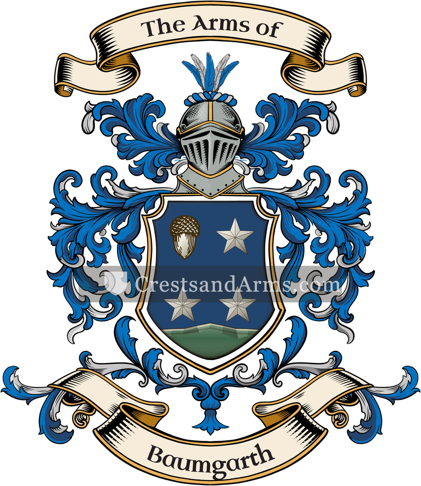The Baumgarth coat of arms, drawn from the recorded blazon