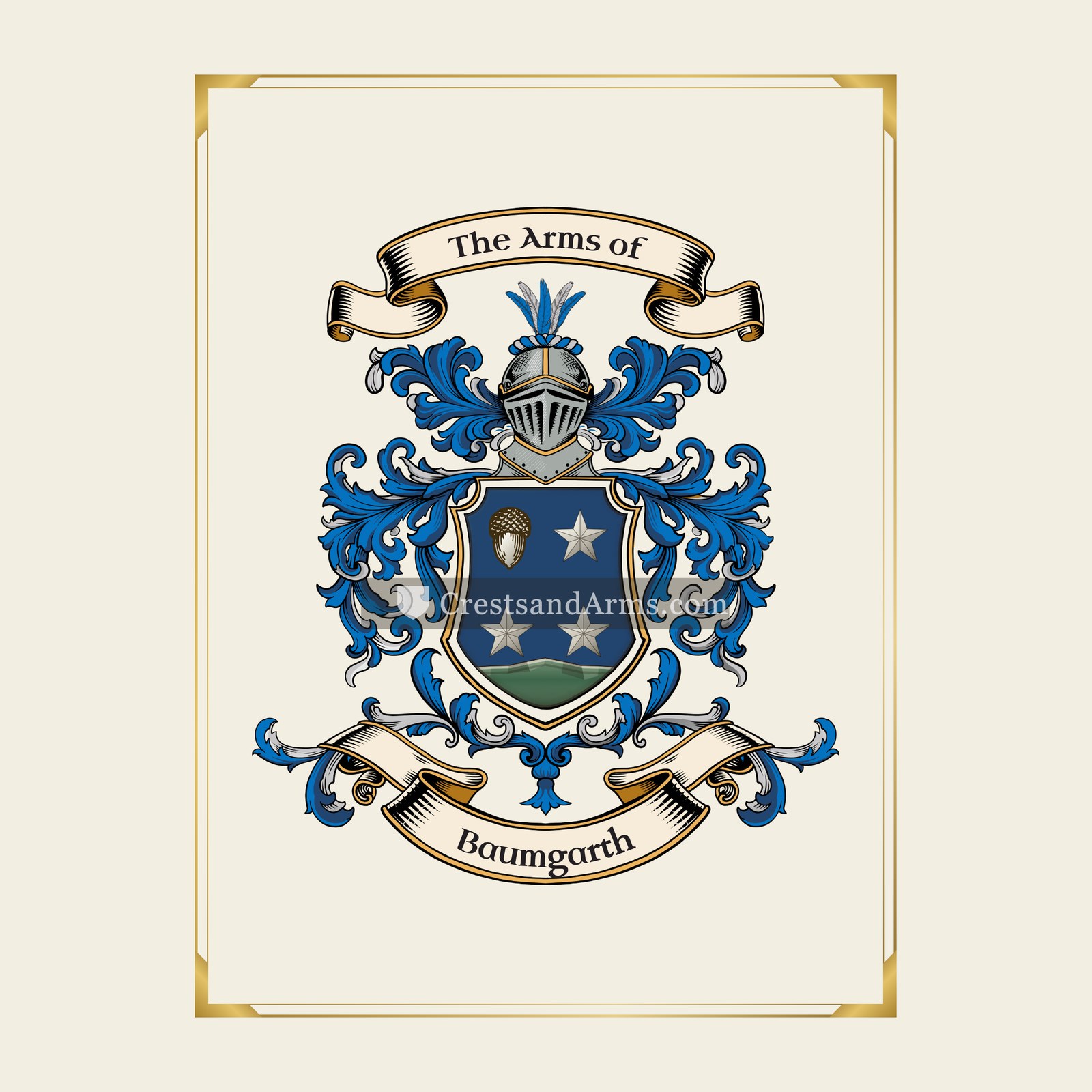 With gold border