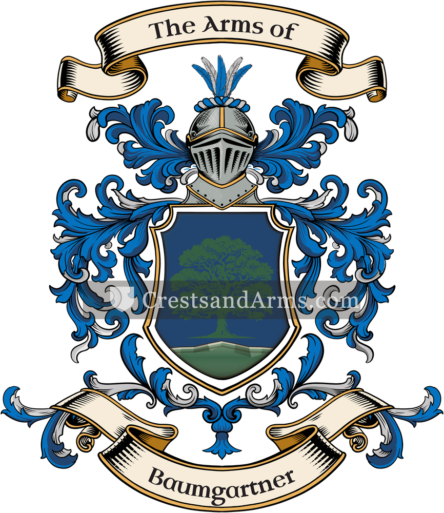 The Baumgartner coat of arms, drawn from the recorded blazon