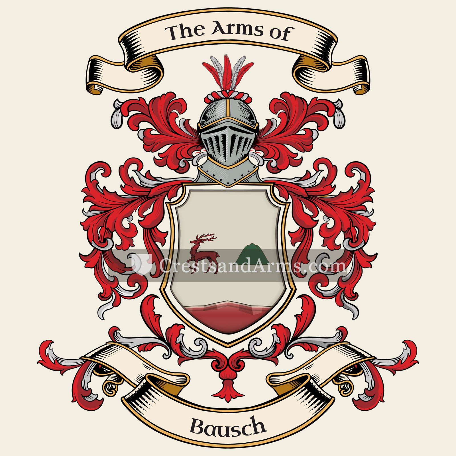 The Bausch coat of arms, drawn from the recorded blazon