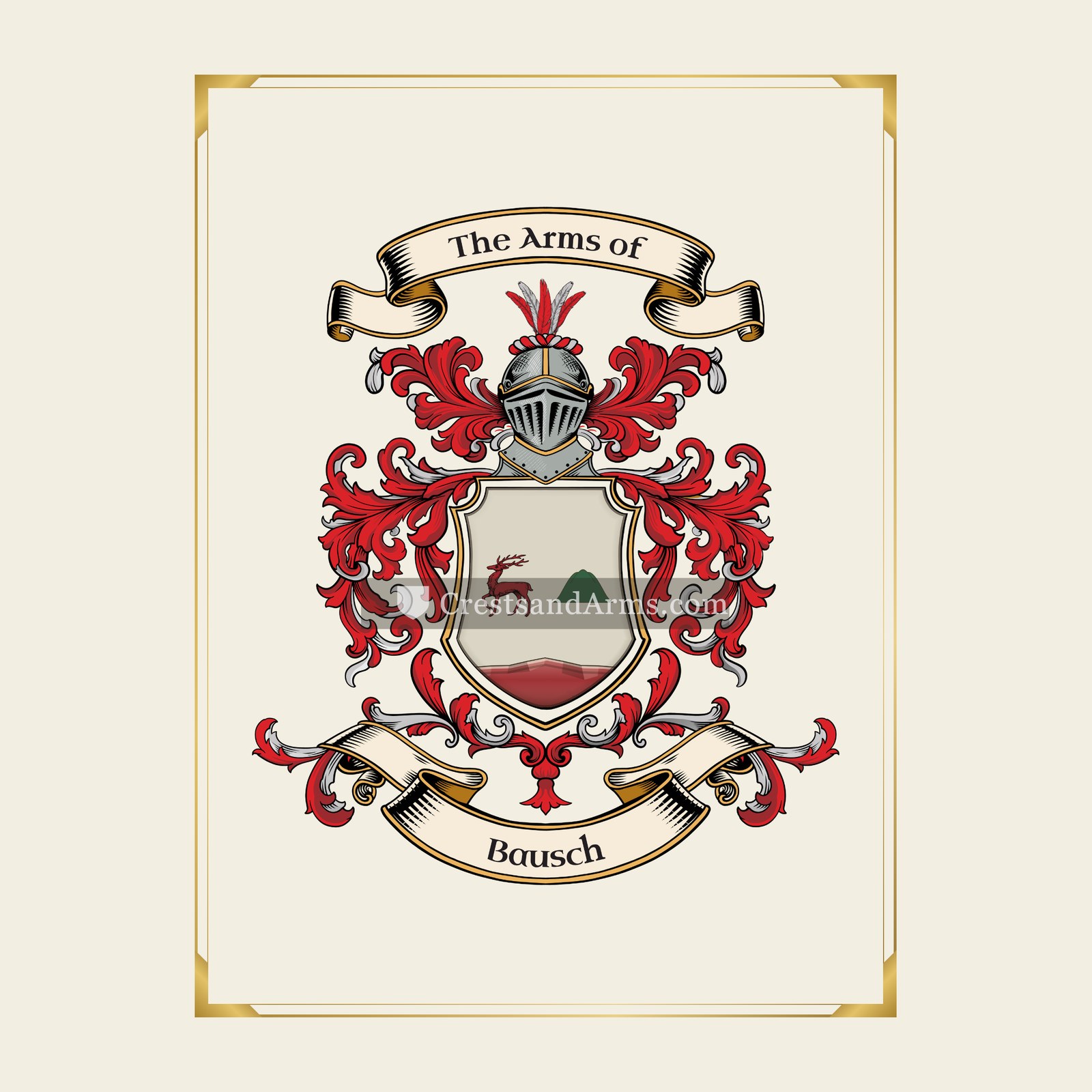 With gold border