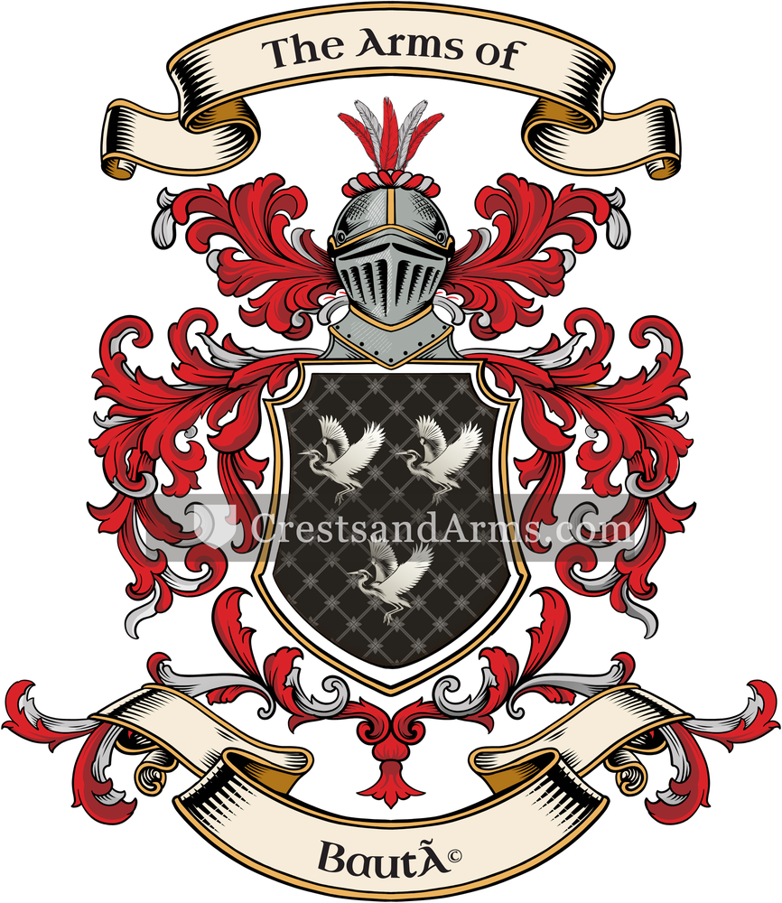 The Bauté coat of arms, drawn from the recorded blazon