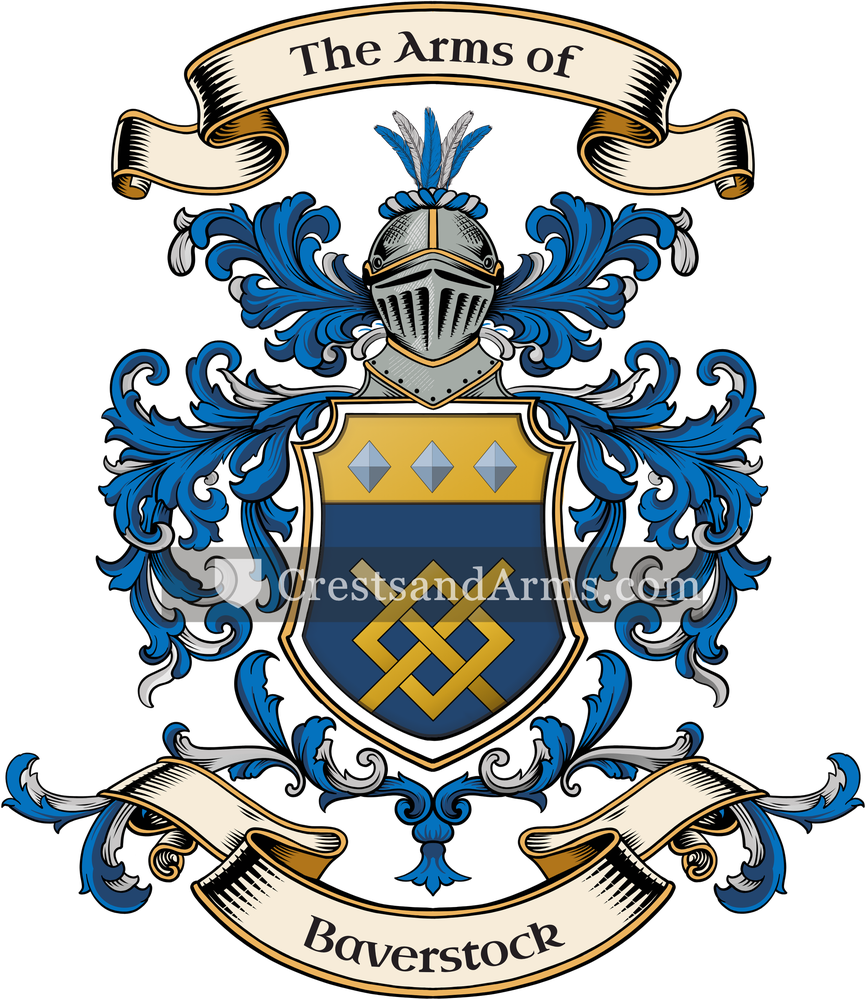 The Baverstock coat of arms, drawn from the recorded blazon