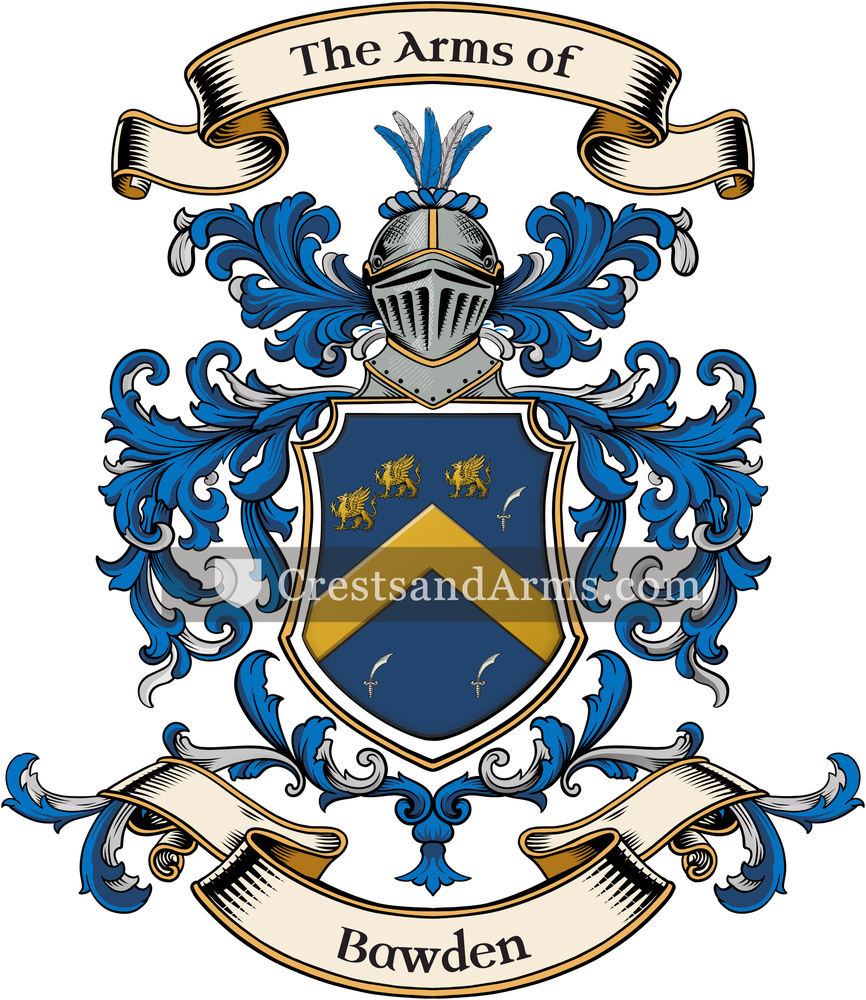 The Bawden coat of arms, drawn from the recorded blazon
