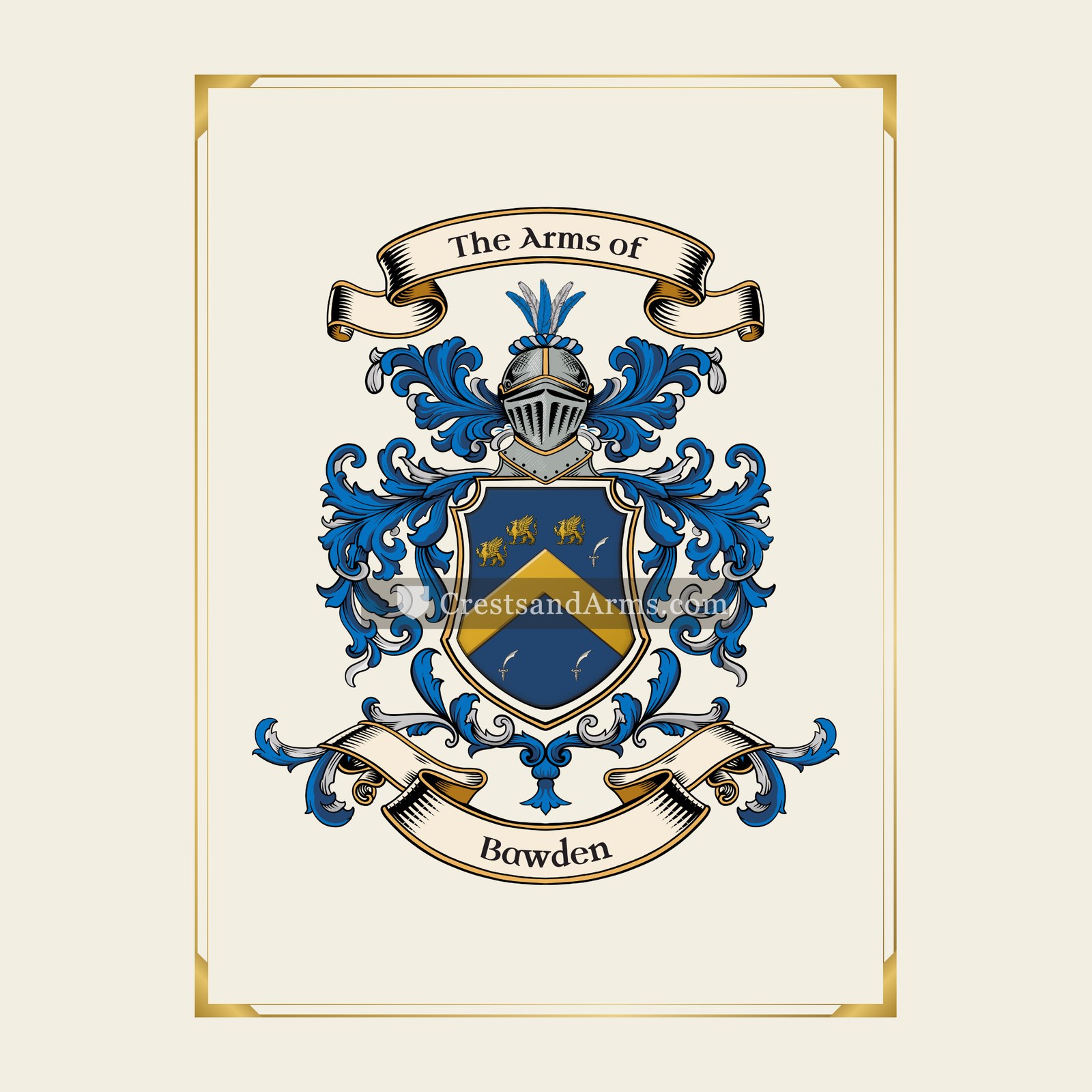 With gold border