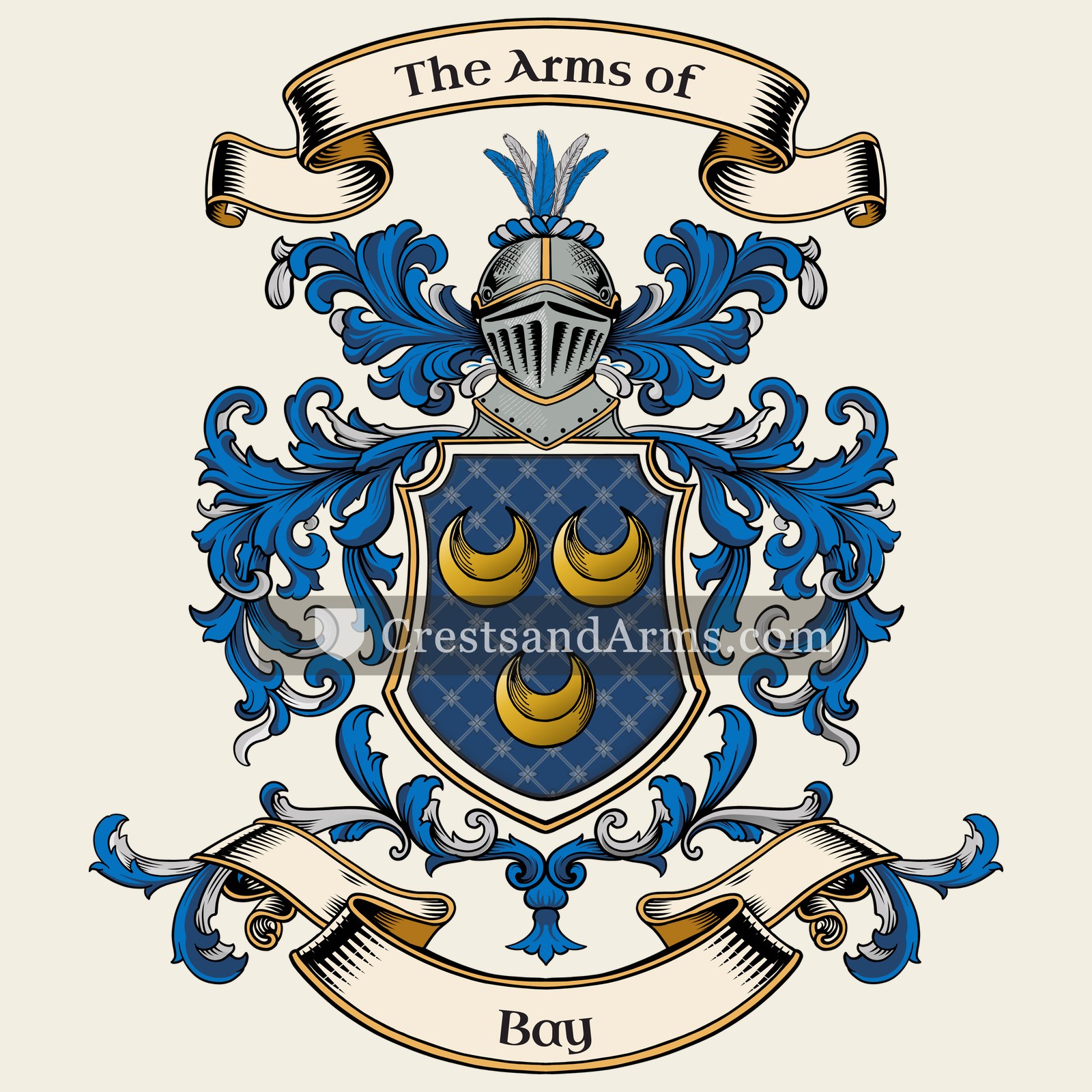The Bay coat of arms, drawn from the recorded blazon