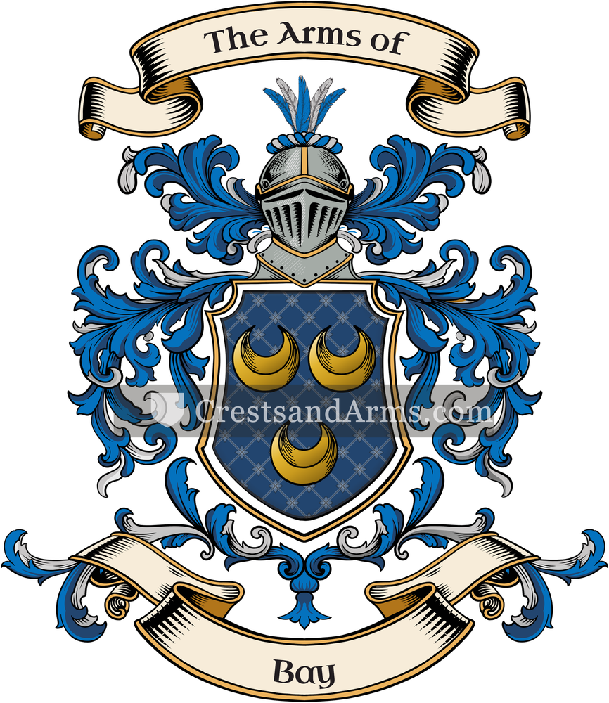 The Bay coat of arms, drawn from the recorded blazon