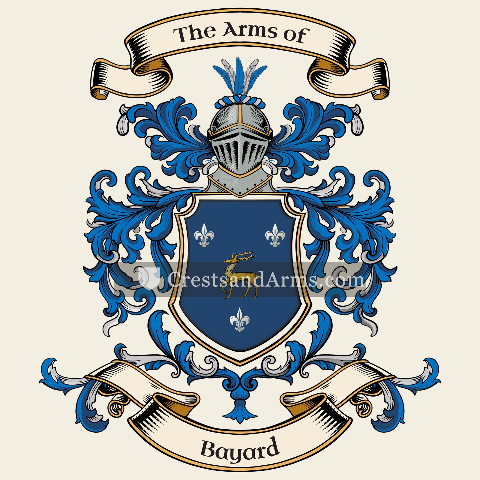 The Bayard coat of arms, drawn from the recorded blazon