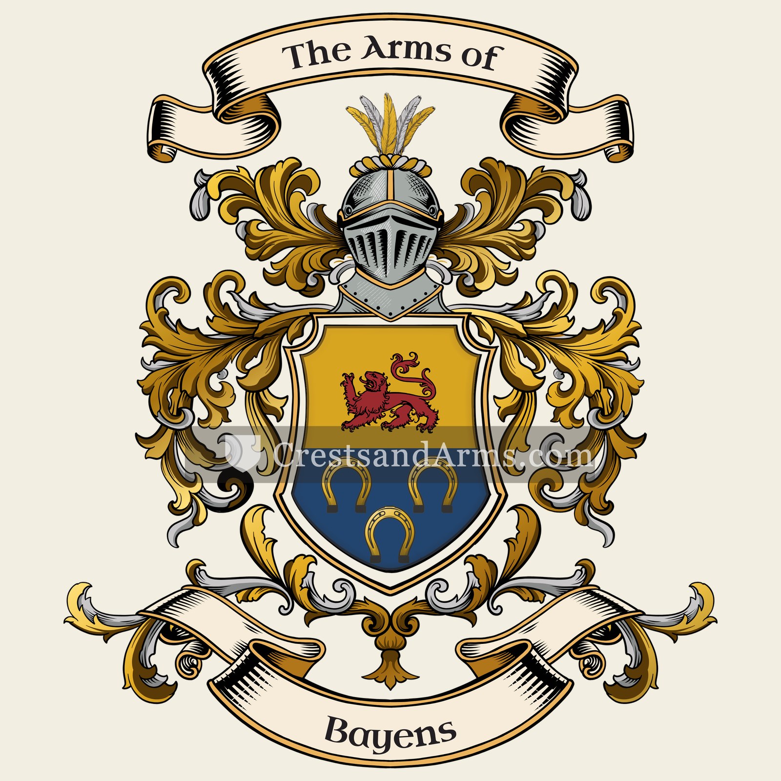 The Bayens coat of arms, drawn from the recorded blazon