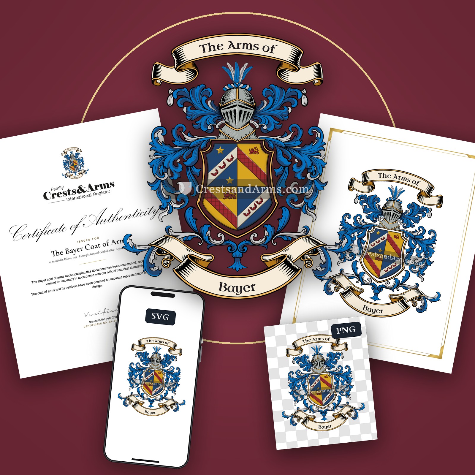 The Bayer arms on the coat of arms — digital pack