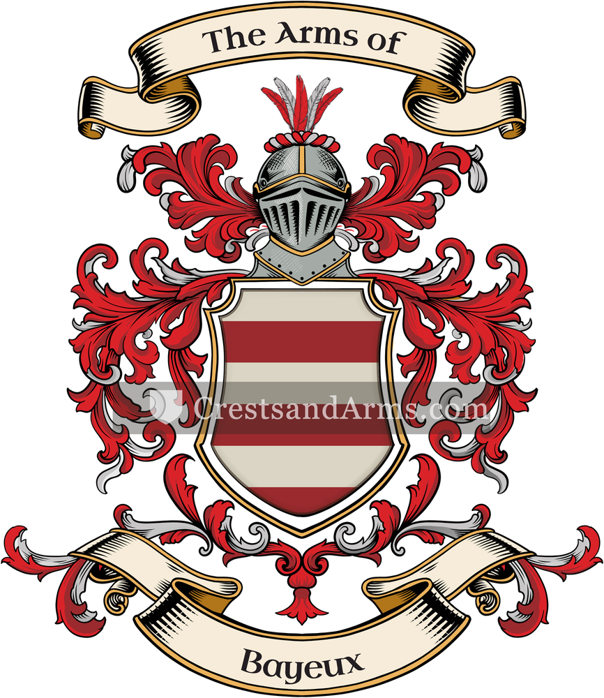 The Bayeux coat of arms, drawn from the recorded blazon