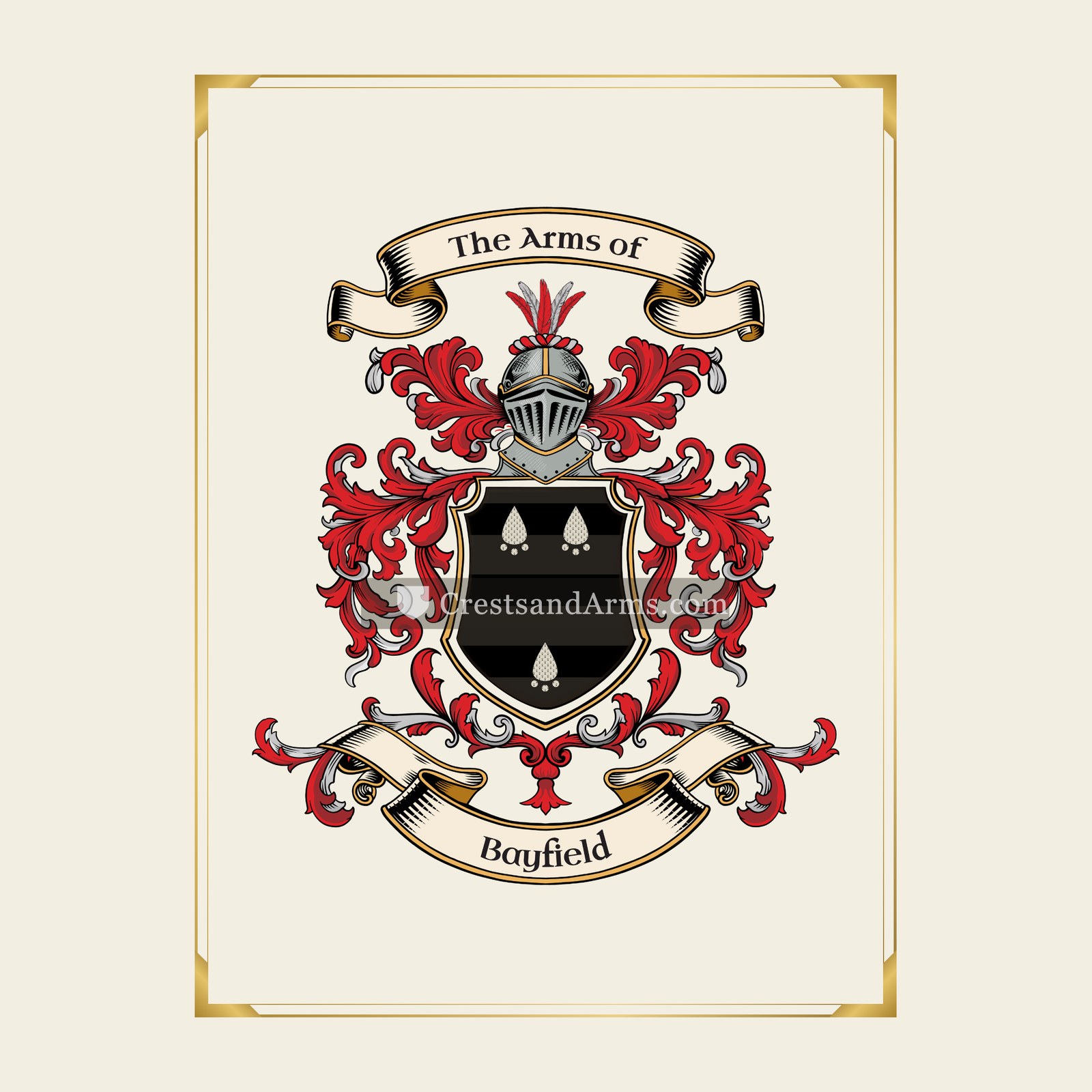 With gold border