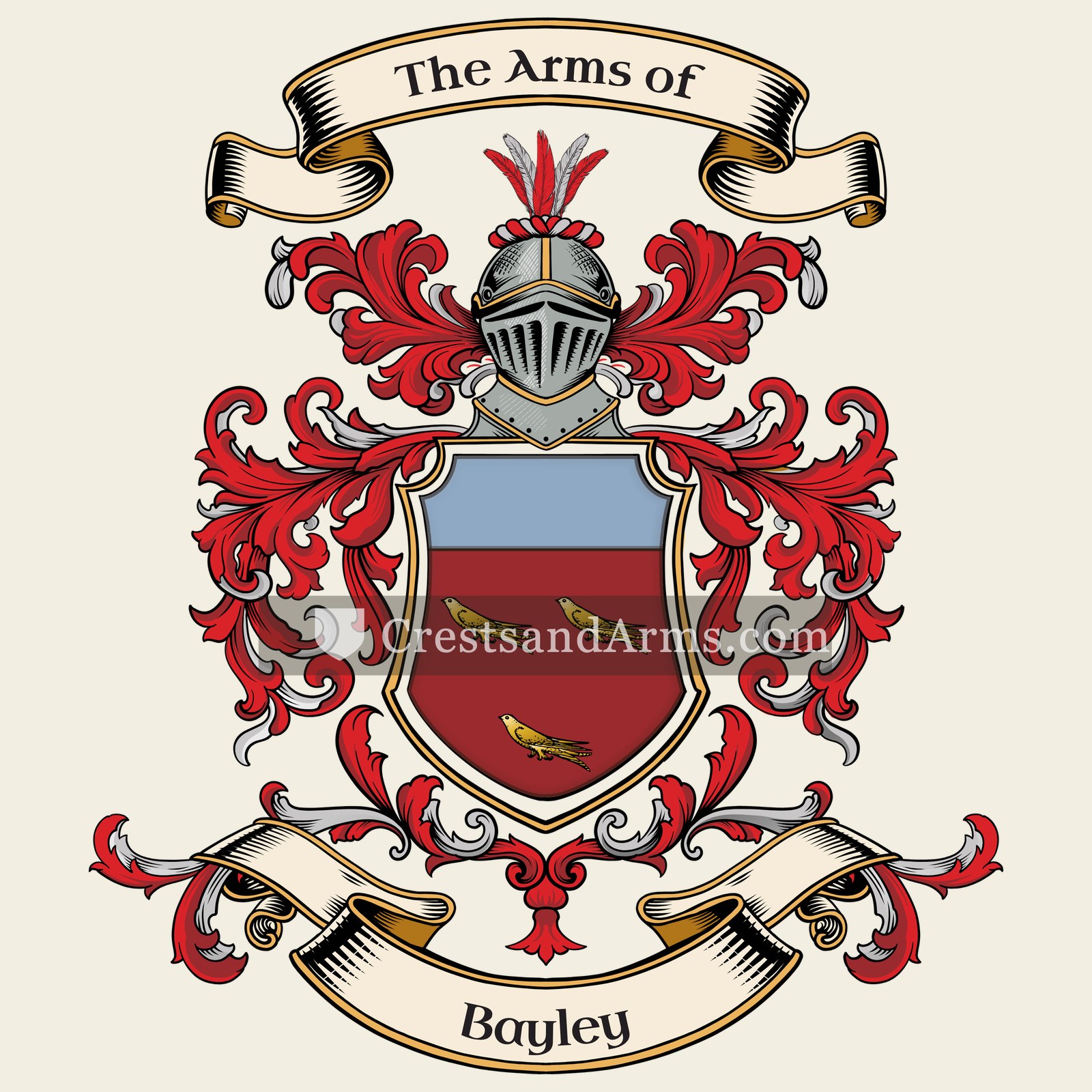 The Bayley coat of arms, drawn from the recorded blazon
