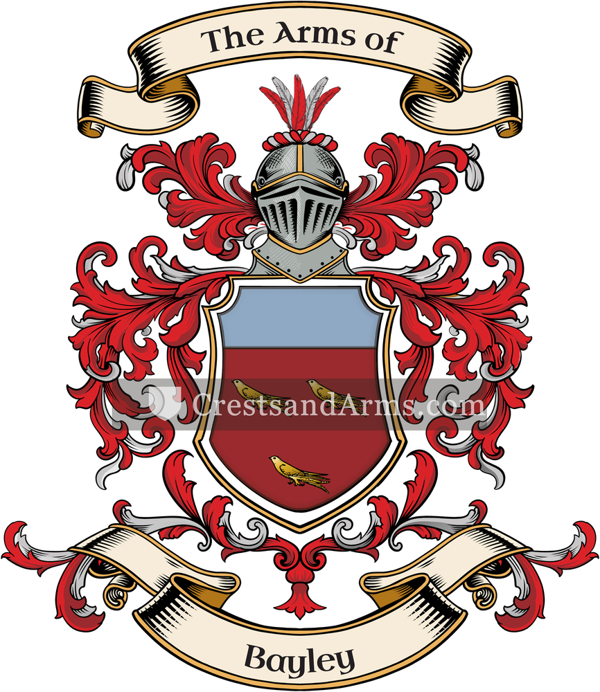 The Bayley coat of arms, drawn from the recorded blazon
