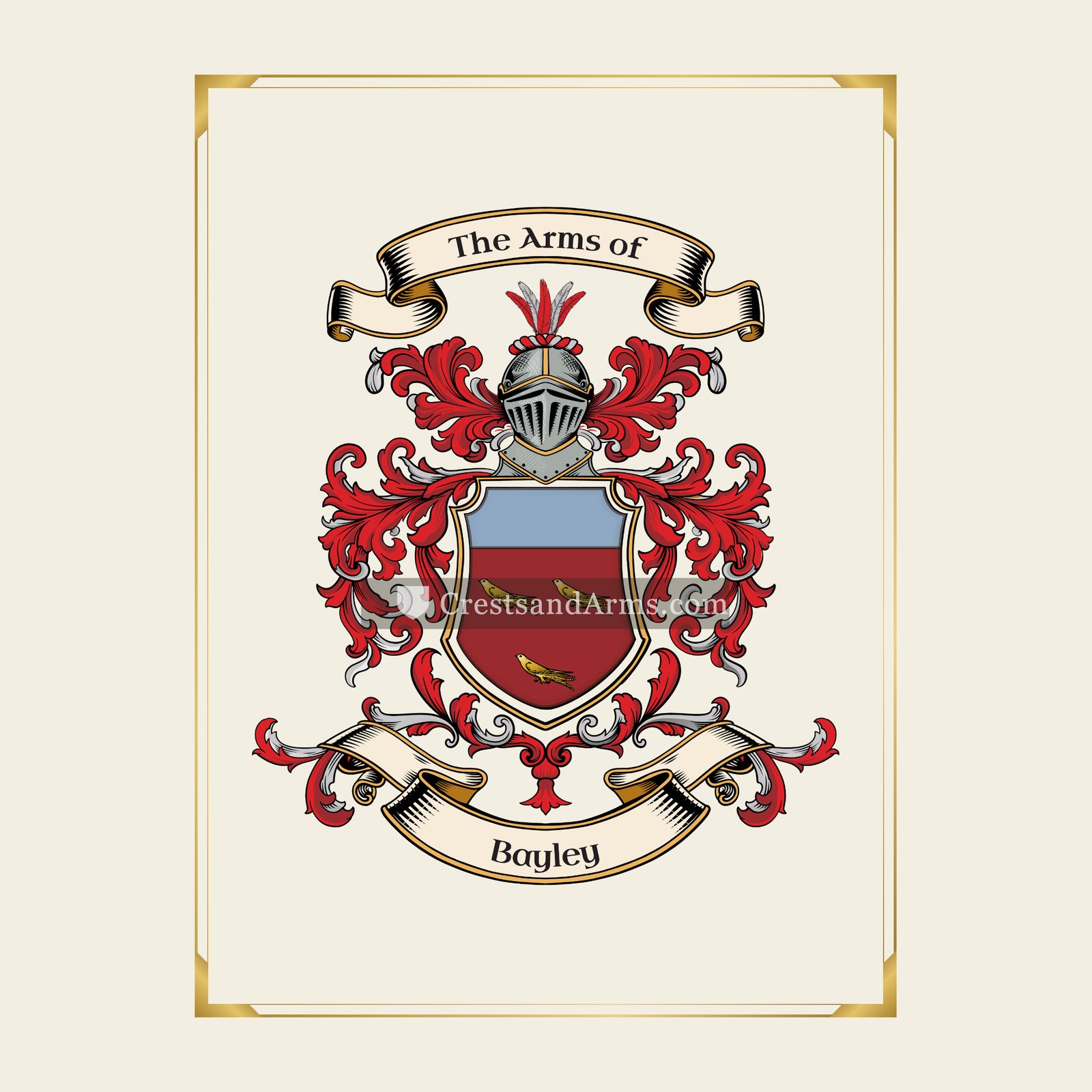 With gold border