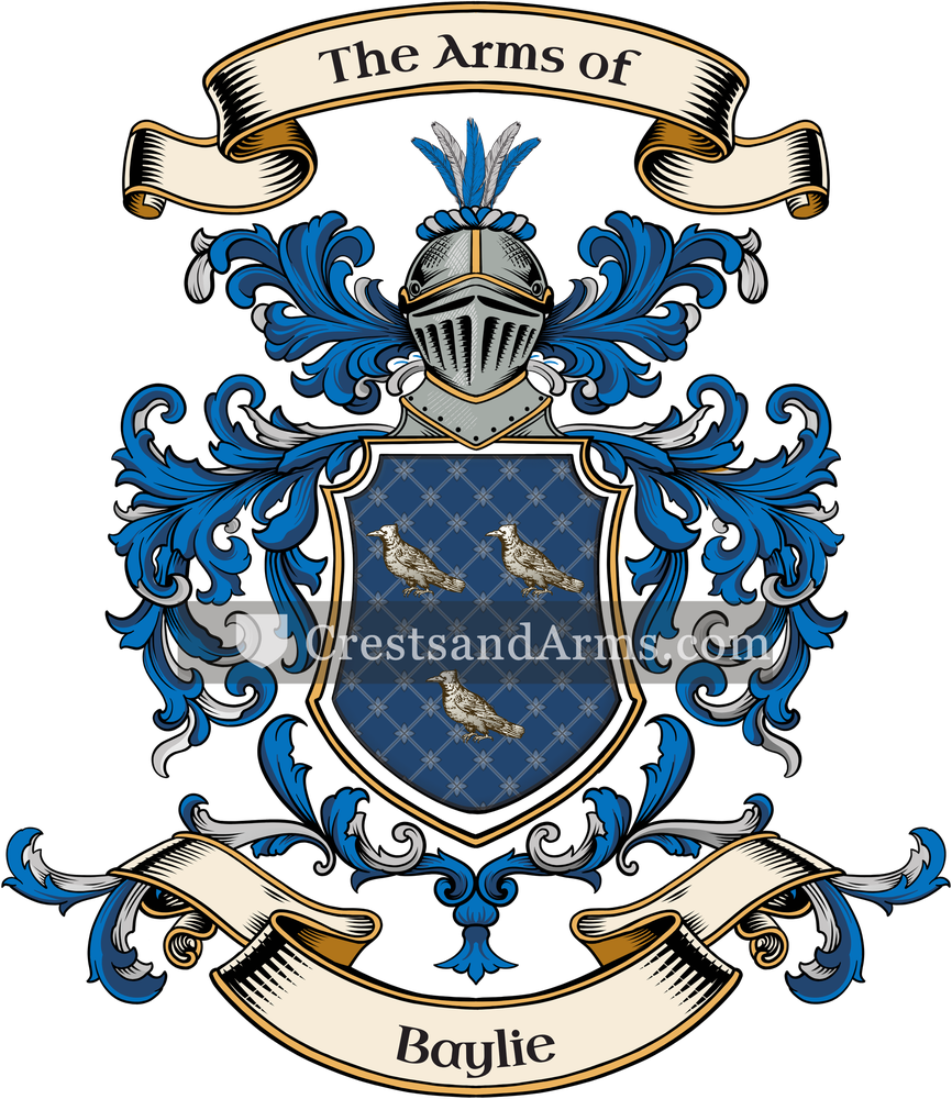 The Baylie coat of arms, drawn from the recorded blazon
