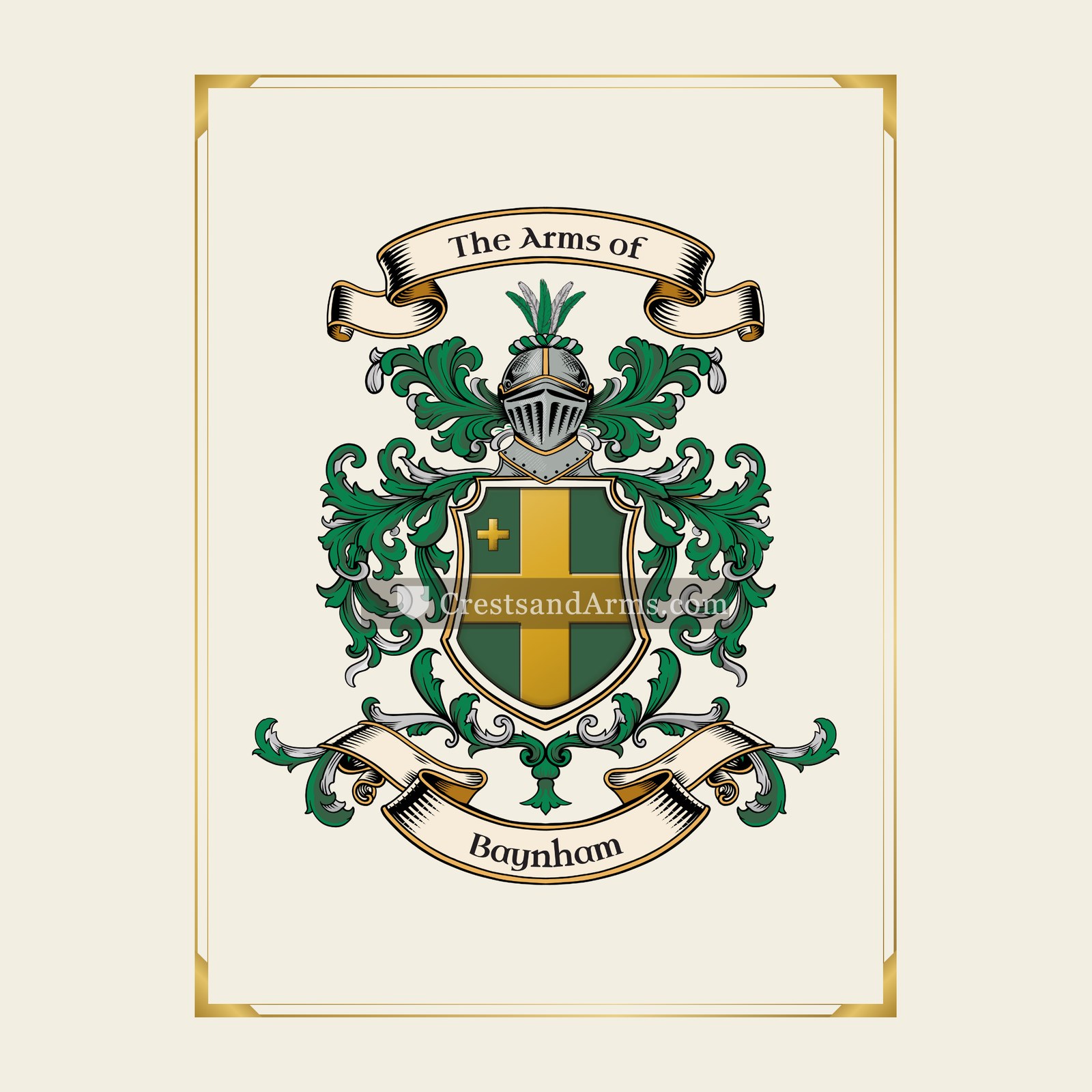 With gold border