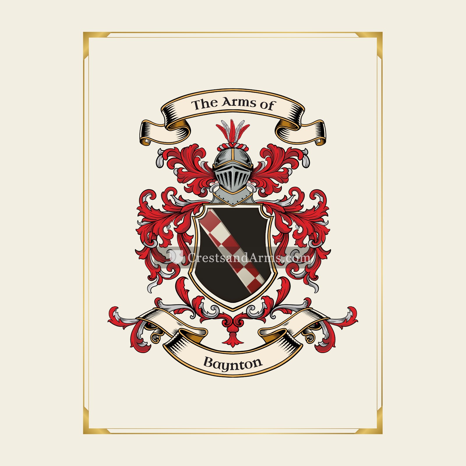 With gold border