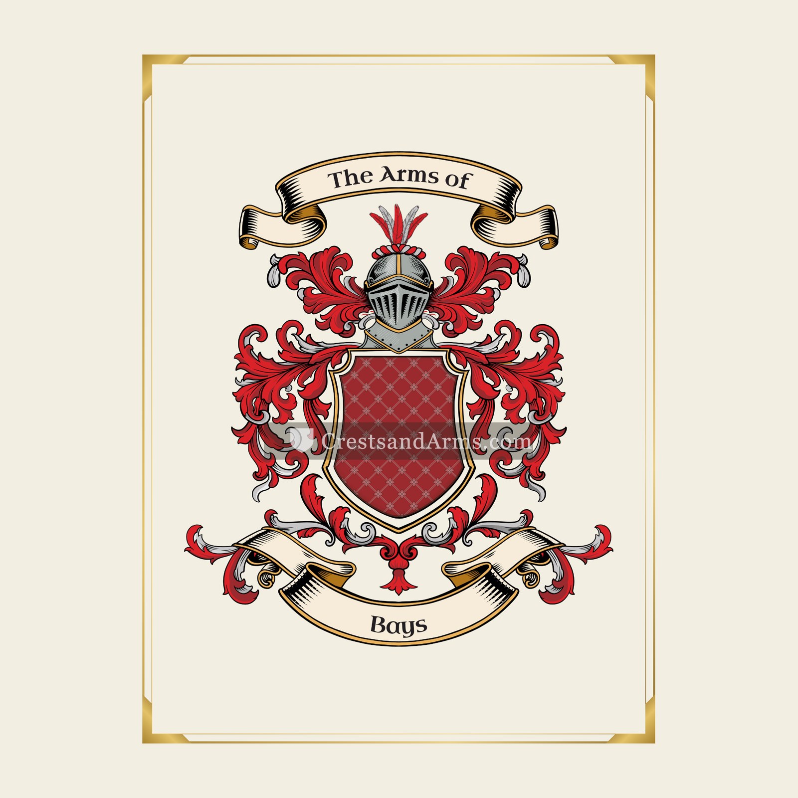 With gold border