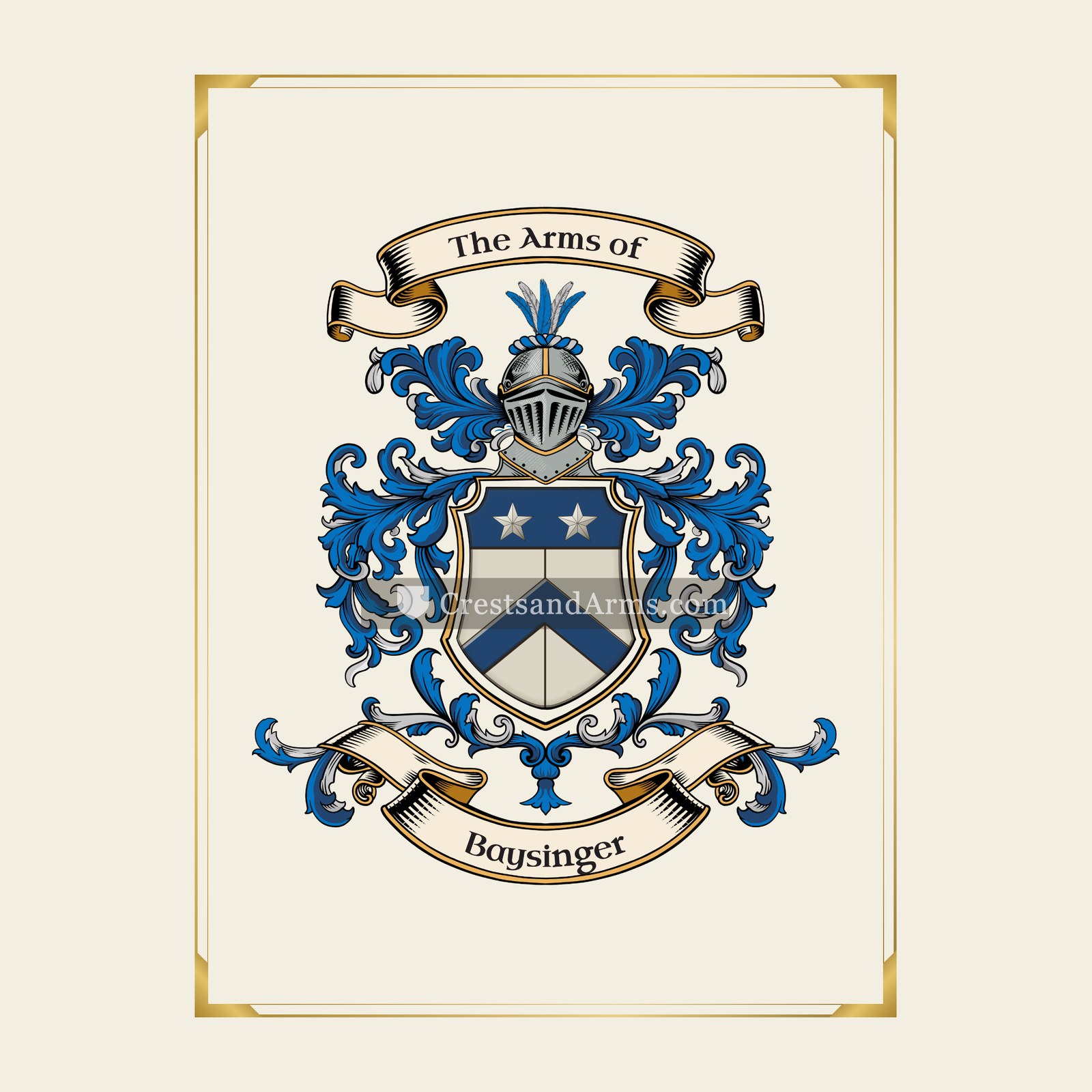 With gold border
