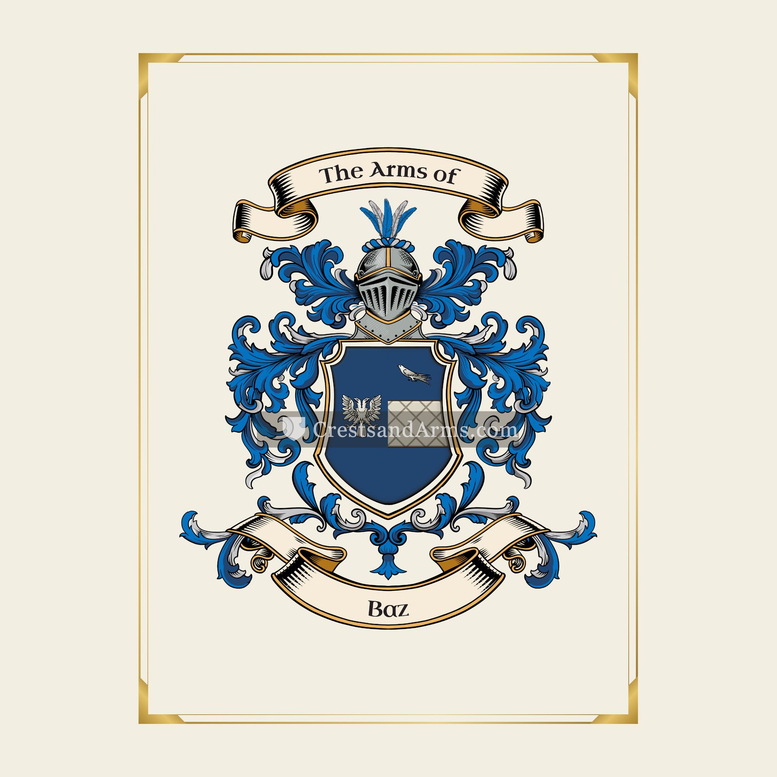 With gold border