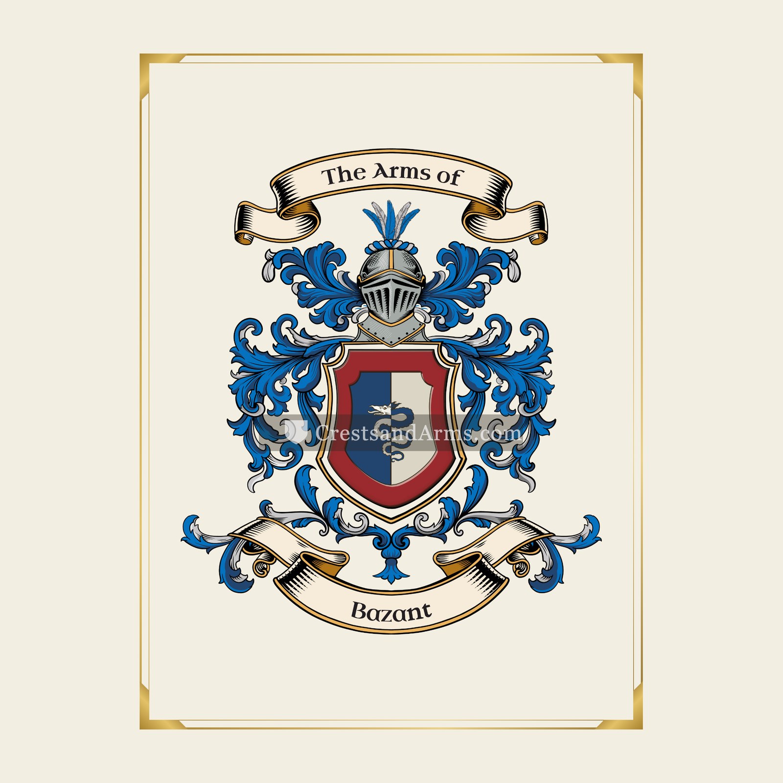 With gold border