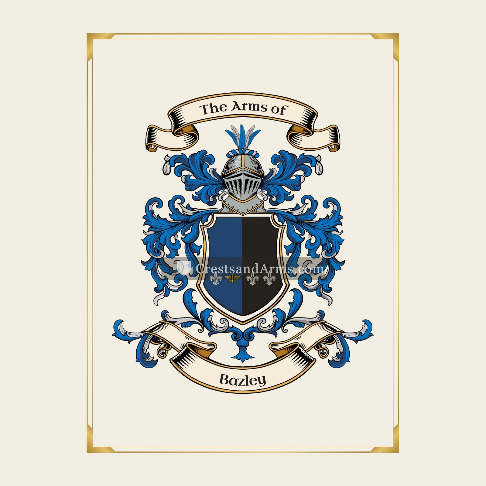 With gold border