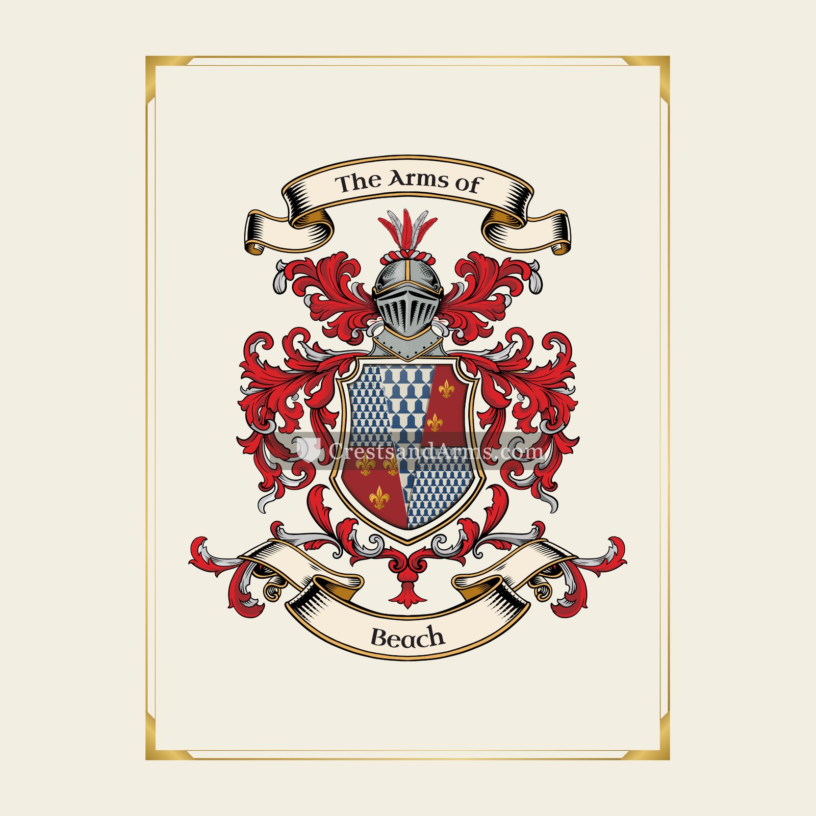 With gold border
