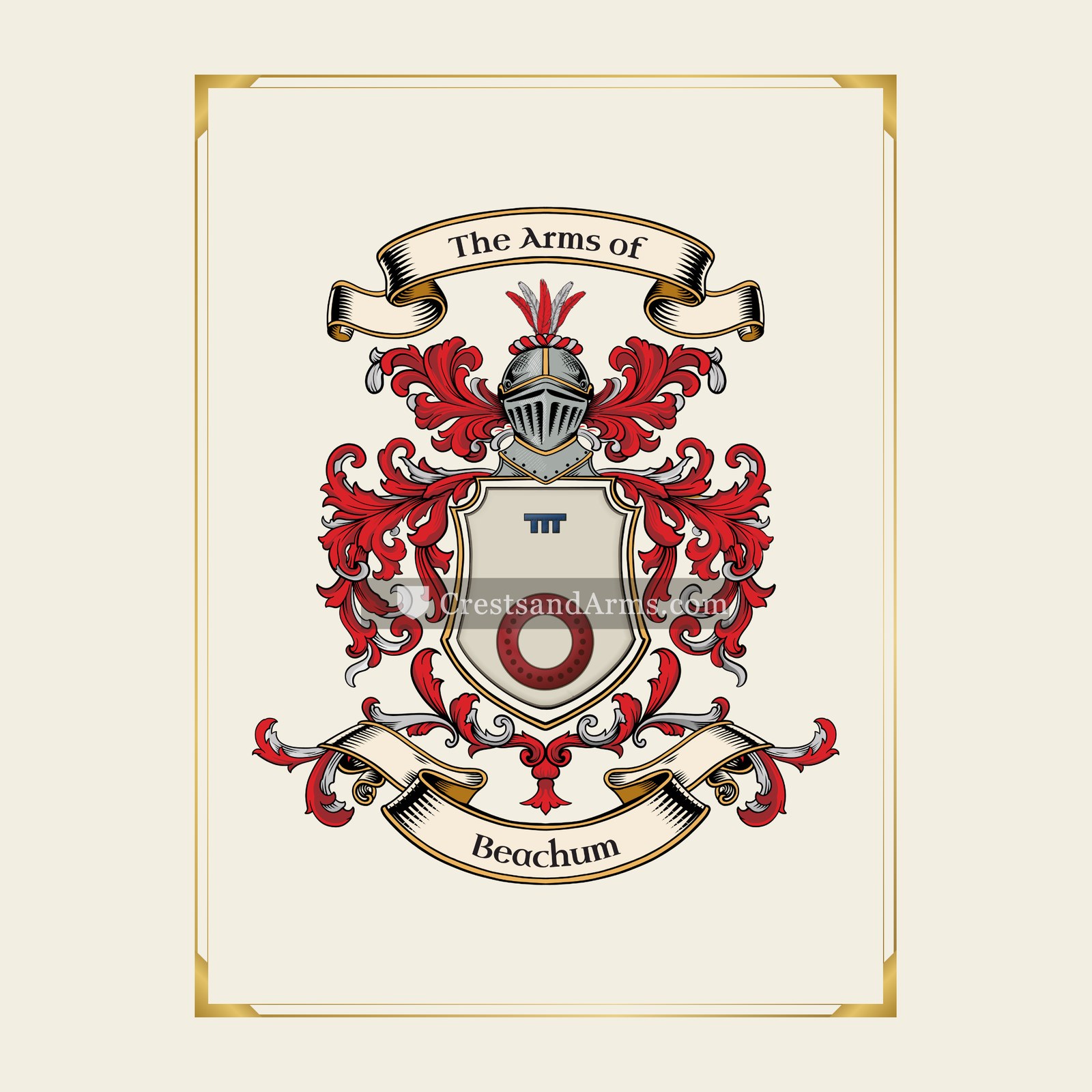 With gold border