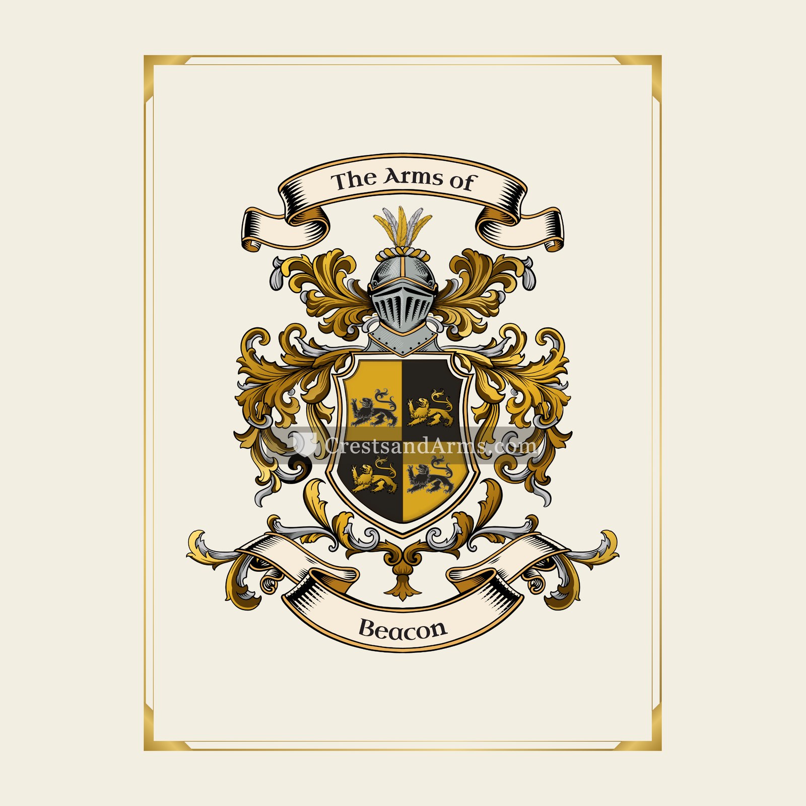 With gold border