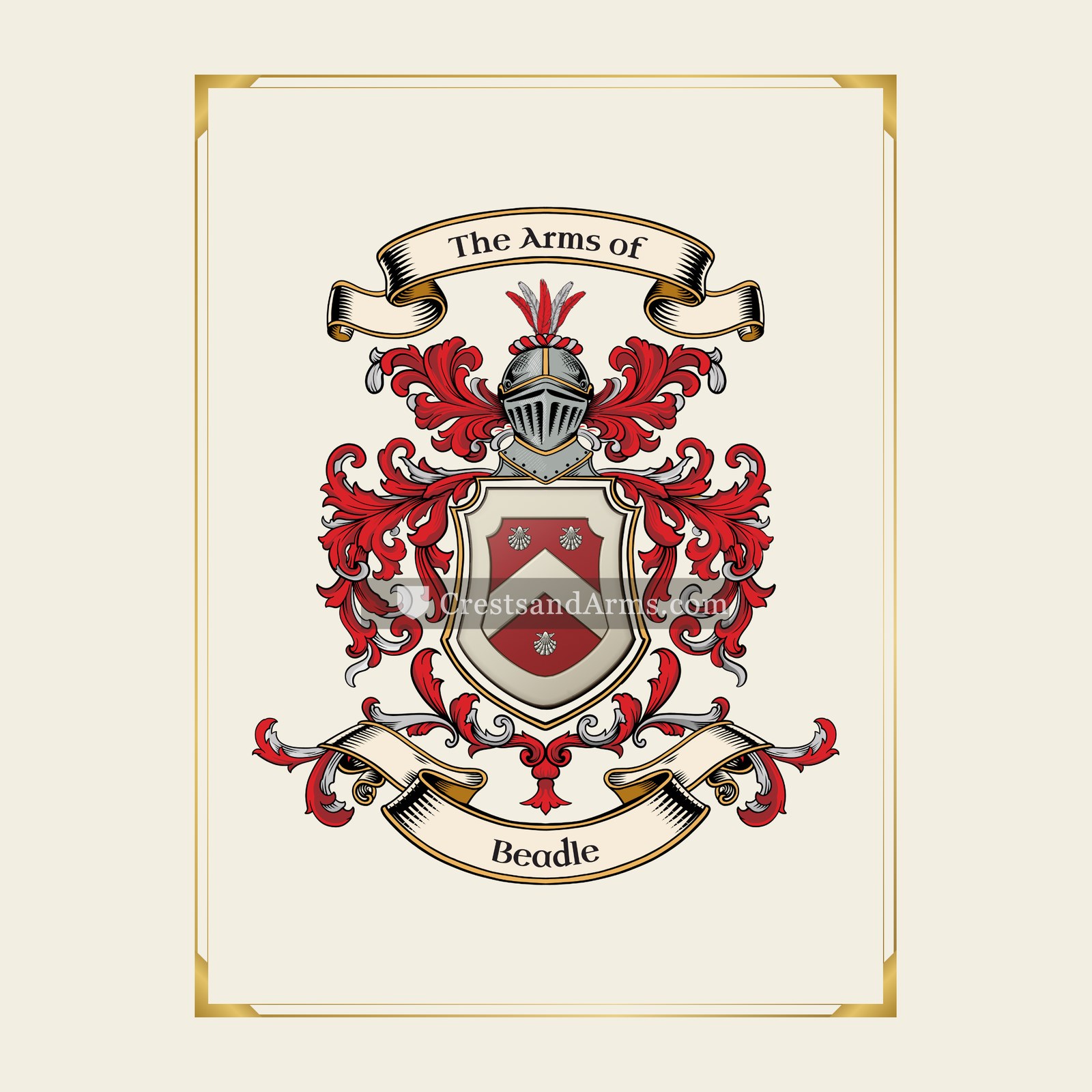 With gold border